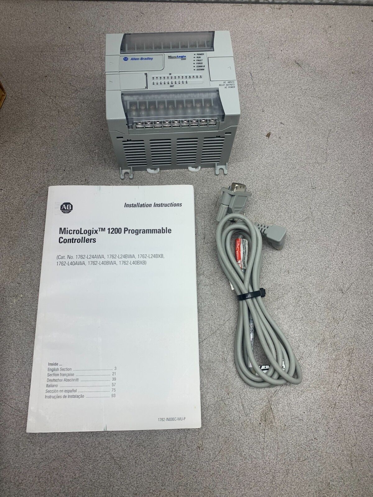 NEW NO BOX ALLEN-BRADLEY MICROLOGIX 1200 CONTROLLER 1762-L24BWA SERIES C