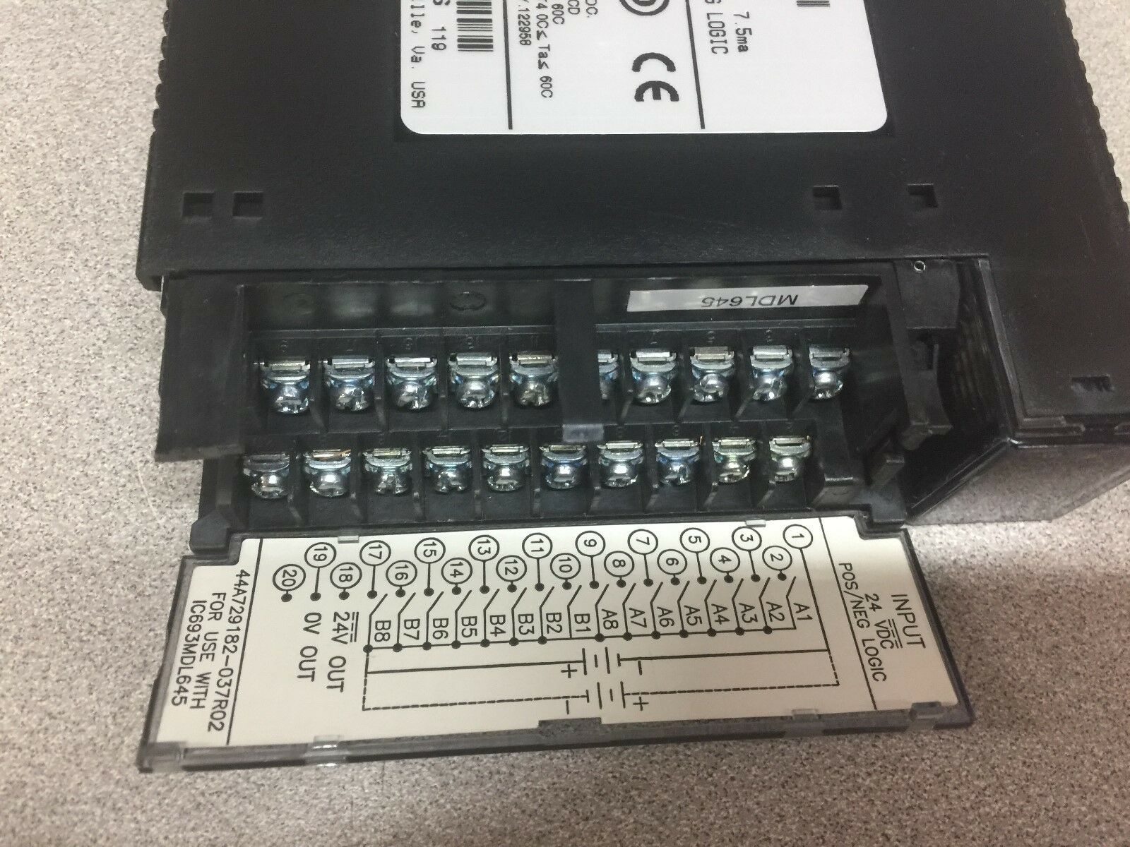 USED GE FANUC 24VDC 16PT INPUT MODULE IC693MDL645E