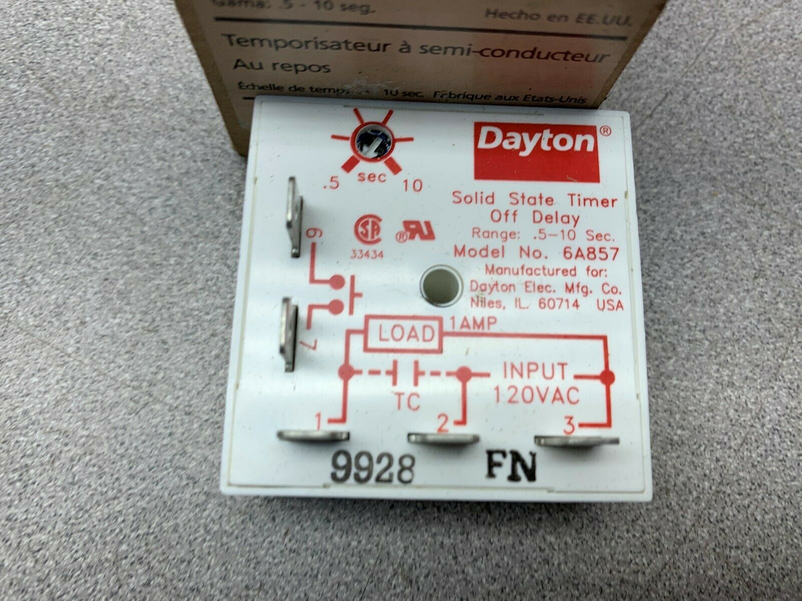 NEW IN BOX DAYTON SOLID STATE TIMER 6A857