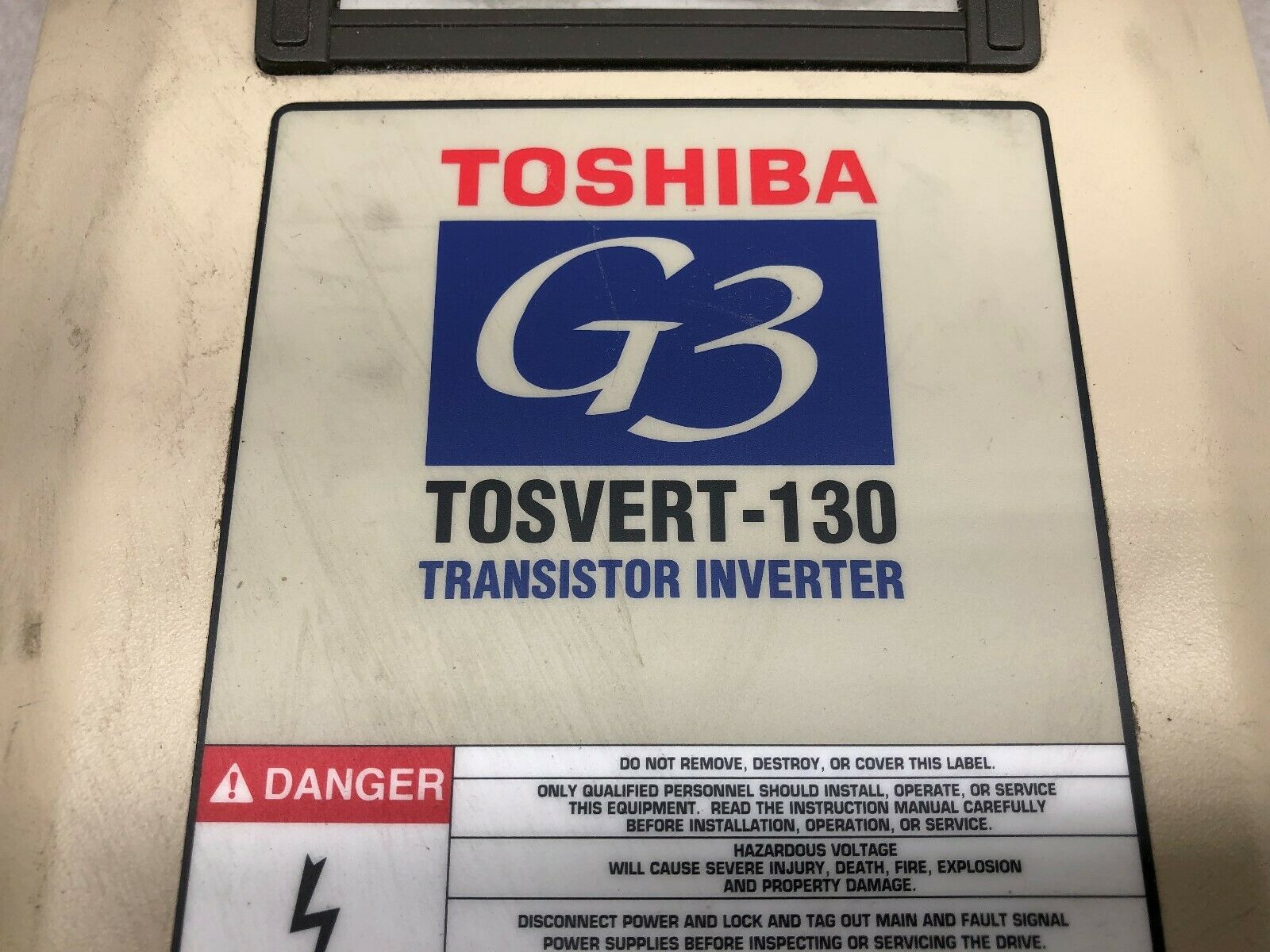 USED TOSHIBA G3 TOSVERT-130 5 HP 5.5 KVA 230 VAC 3 PH .1-80/400 HZ TRANSISTOR DR