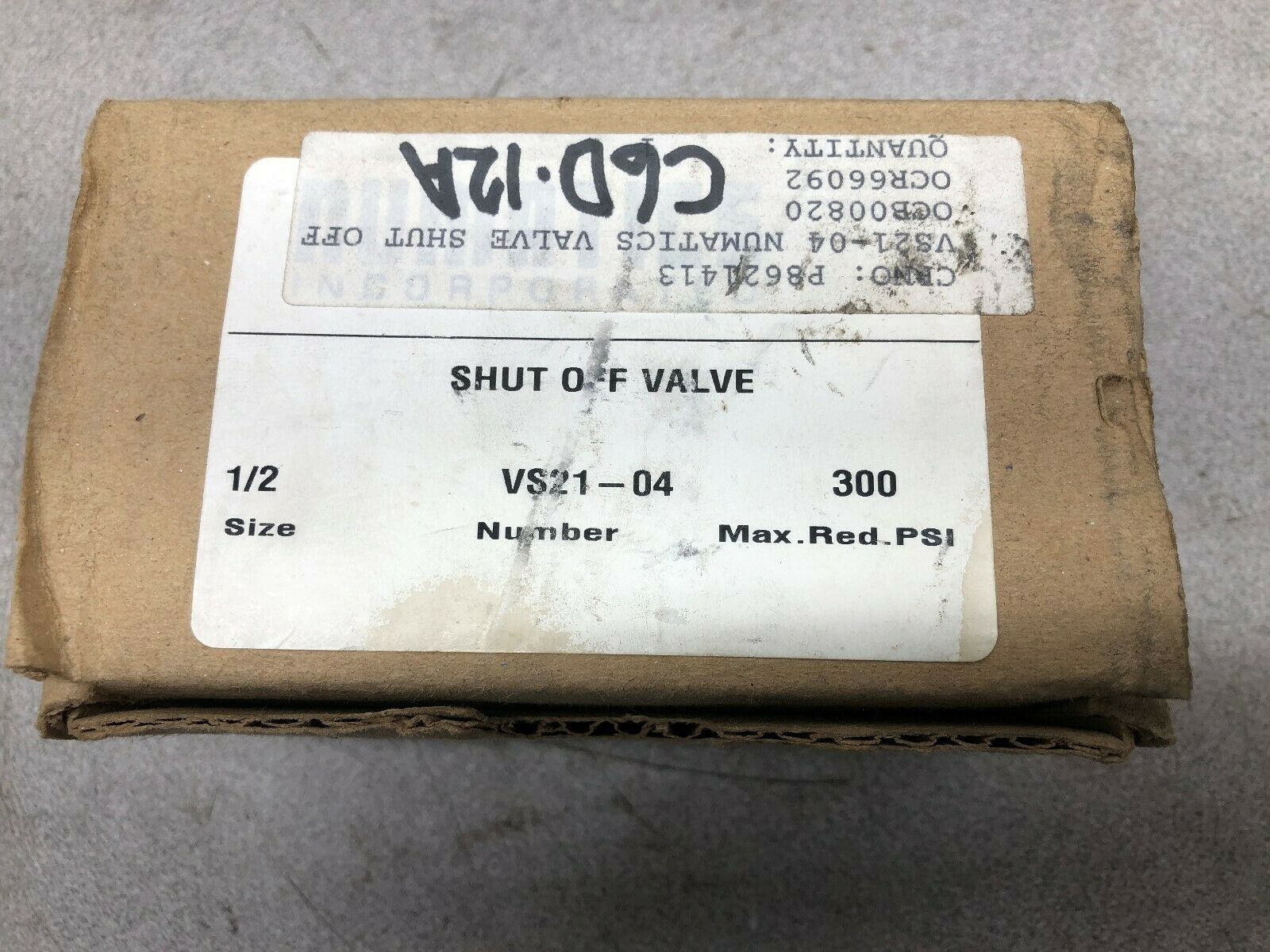 NEW IN BOX NUMATICS 1/2" NPTF SHUT OFF VALVE VS21-04