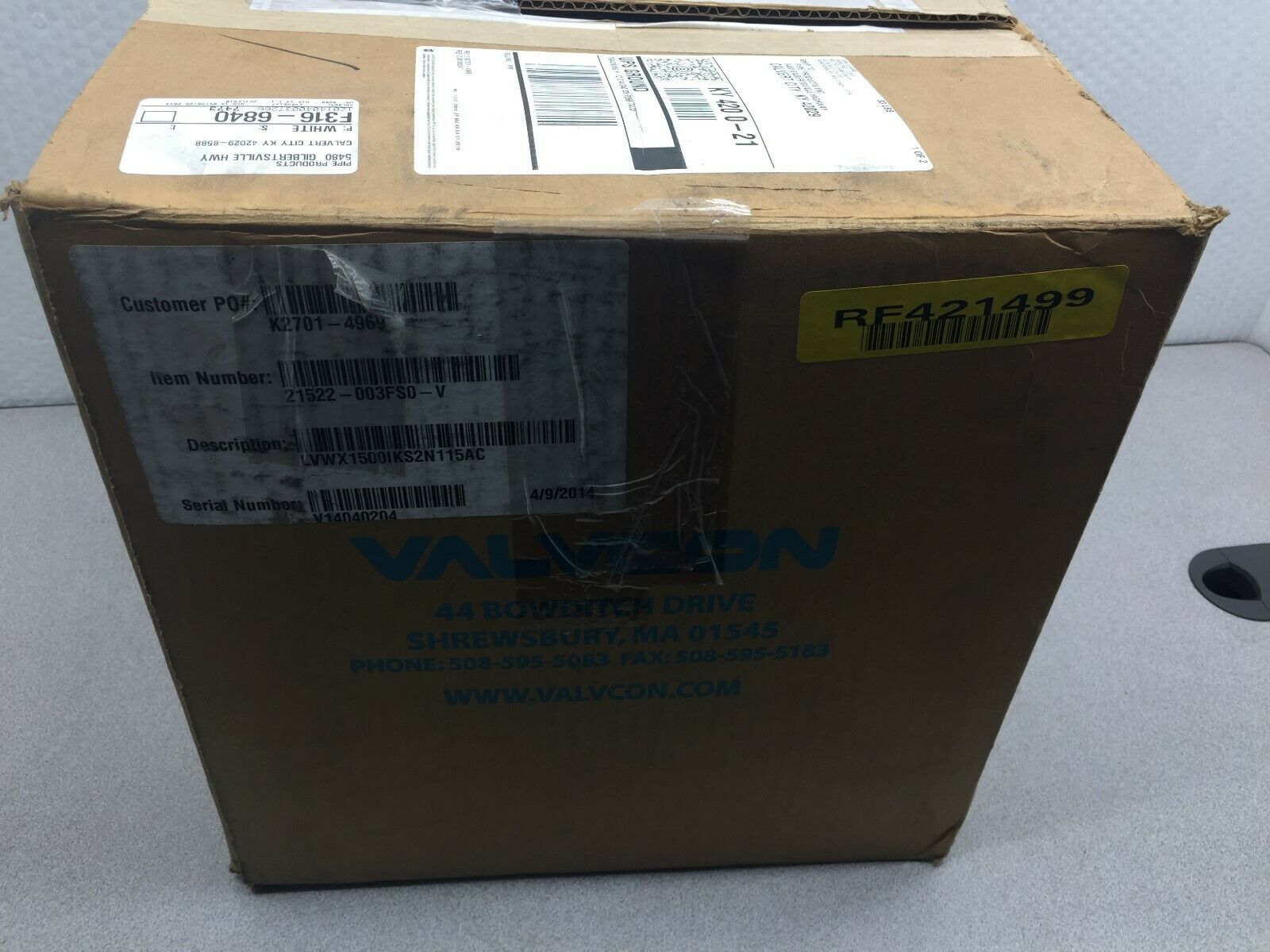 NEW IN BOX VALVCON 115VAC 1500IN LB VALVE ACTUATOR LVWX1500IKS2N115AC