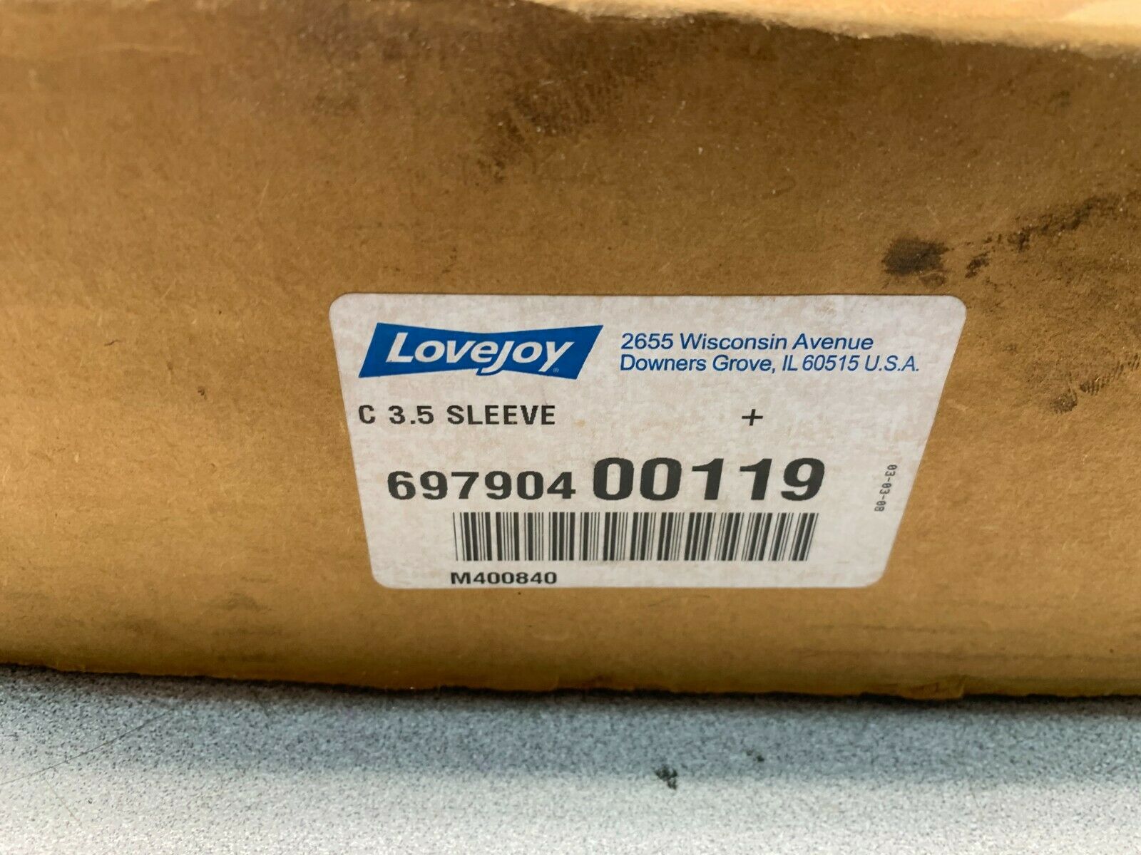 NEW IN BOX LOVEJOY C 3.5 SLEEVE 697904 00119