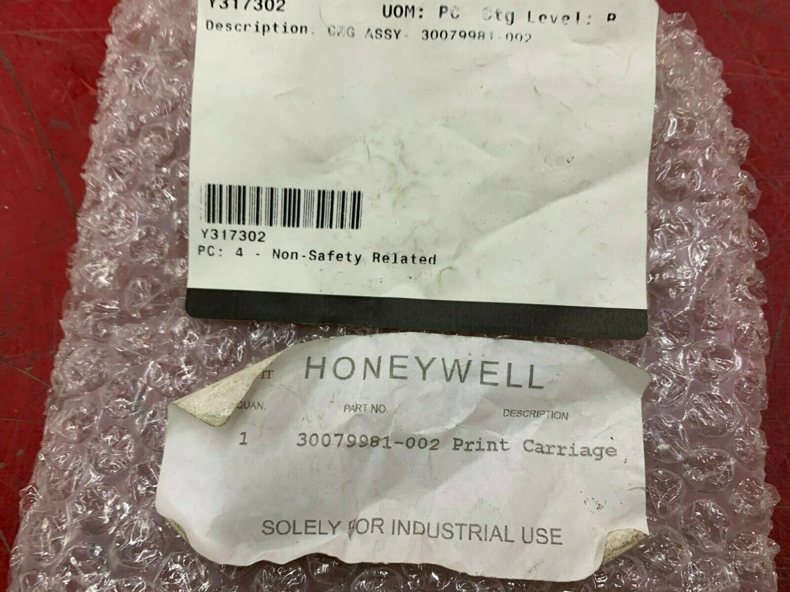 NEW NO BOX HONEYWELL PRINT CARRIAGE 30079981-002