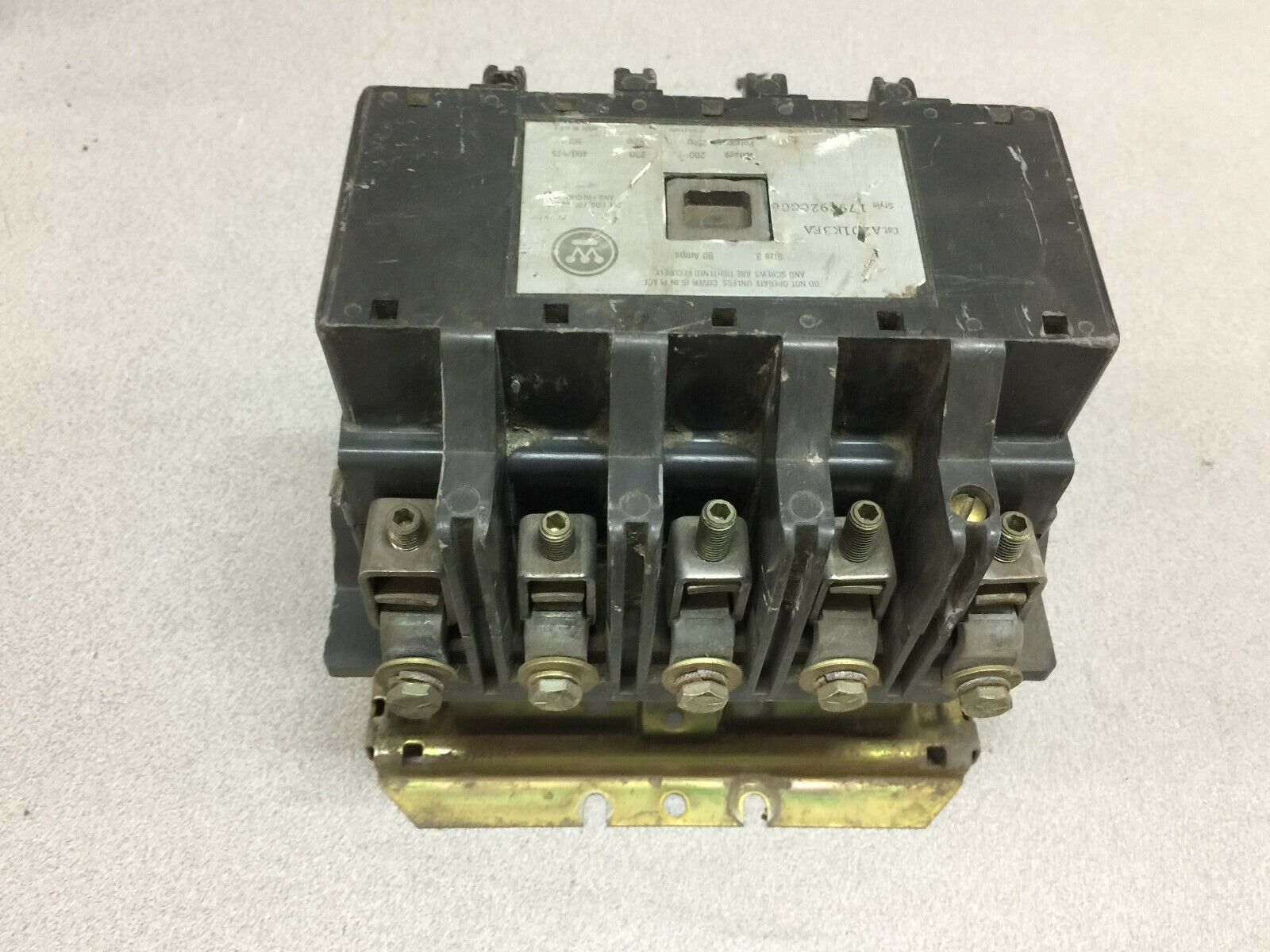 USED WESTINGHOUSE SIZE 3 5POLE 90AMPS 50HP 120VAC COIL CONTACTOR A201K3EA