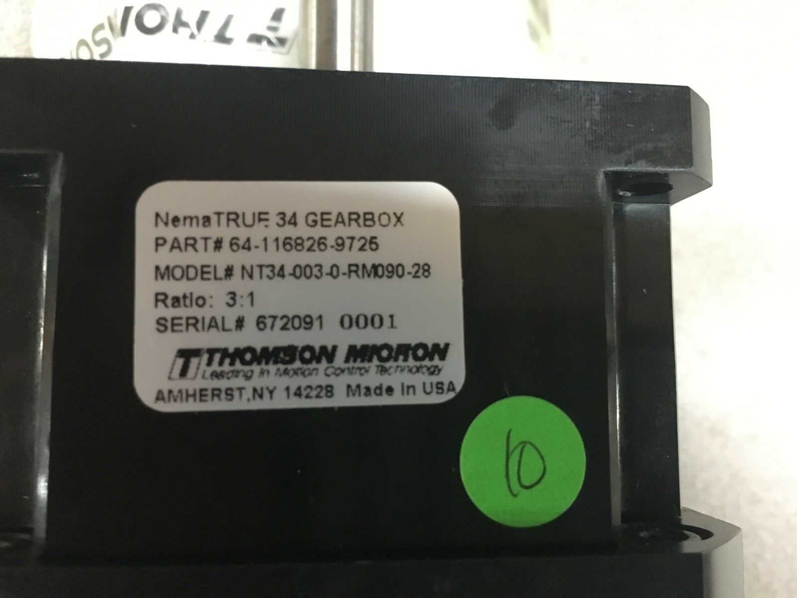 NEW NO BOX THOMSON 64-116826-9725 GEARHEAD NT34-003-0-RM090-28