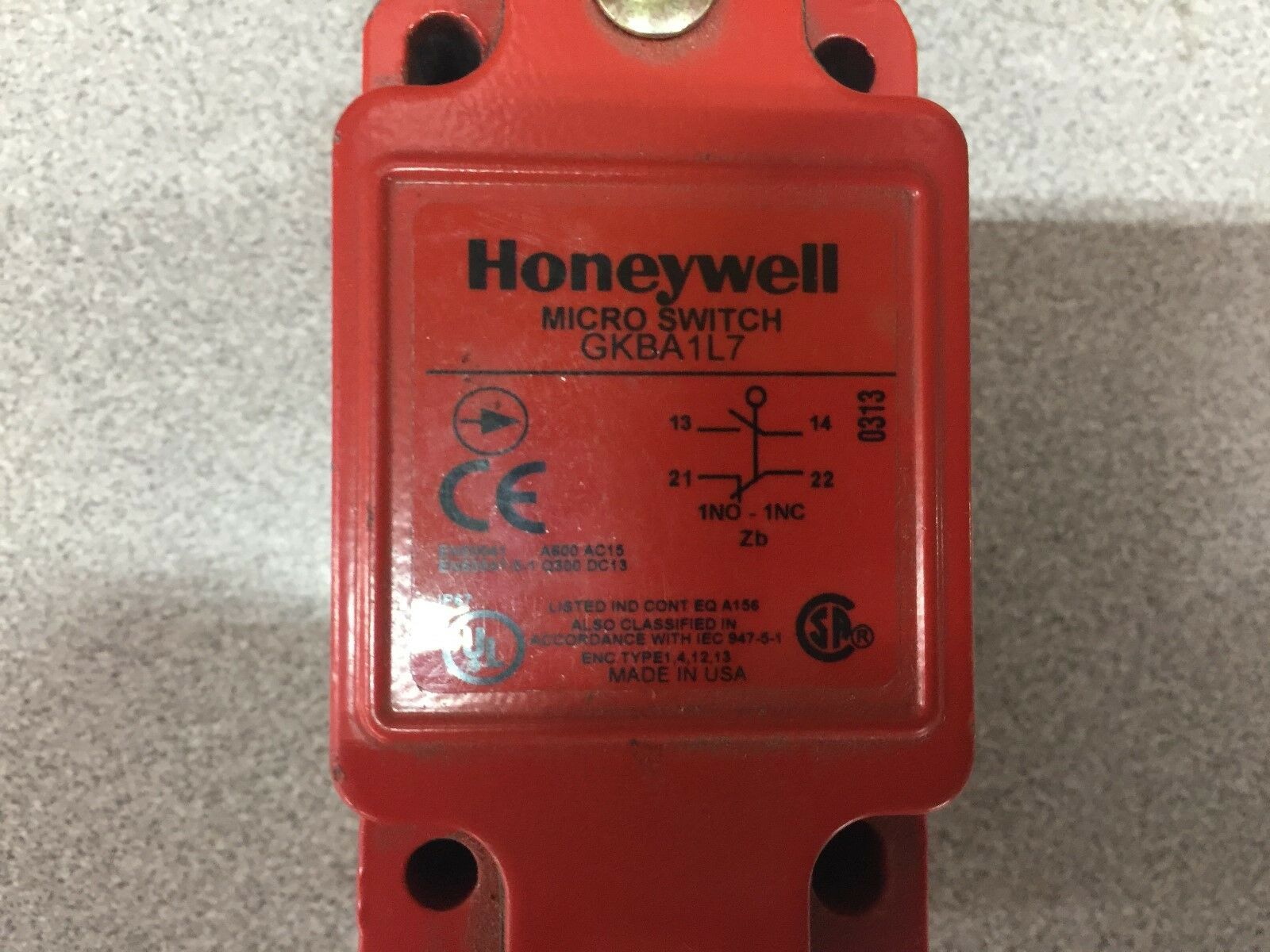 NEW NO BOX HONEYWELL MICRO SWITCH GKBA1L7