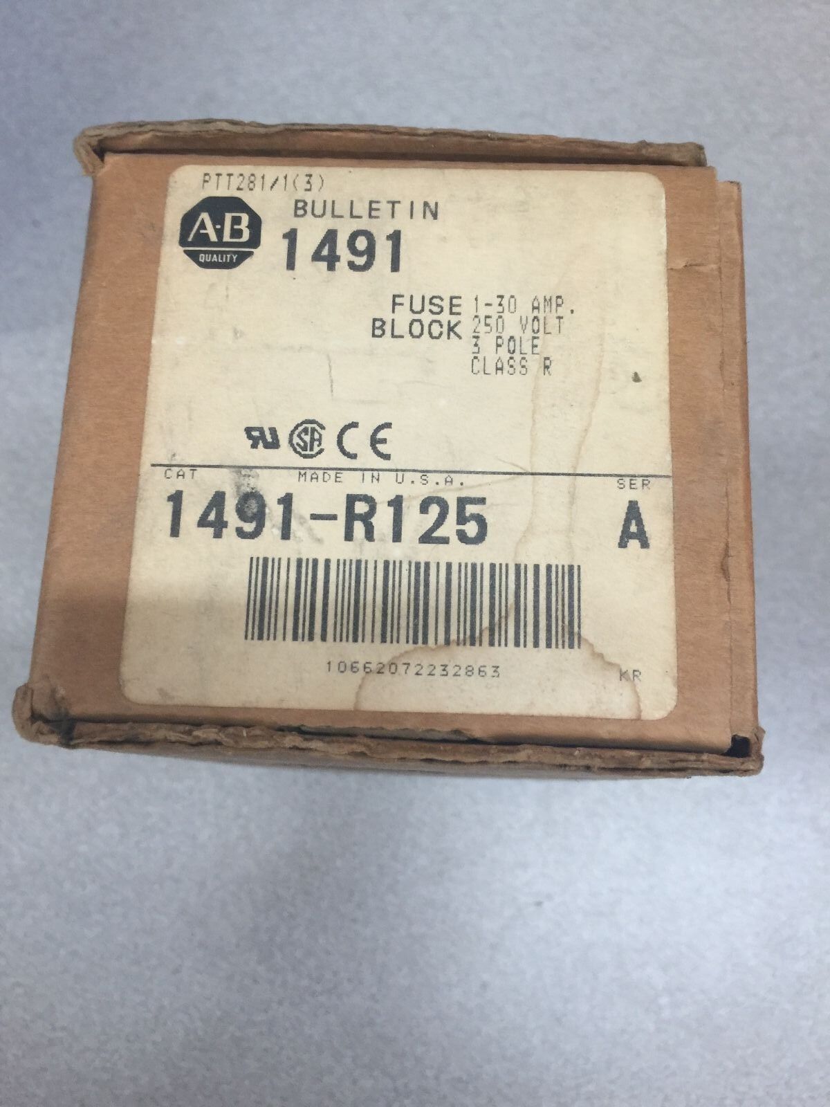 NEW IN BOX ALLEN BRADLEY FUSE BLOCK 1491-R125 SER.A