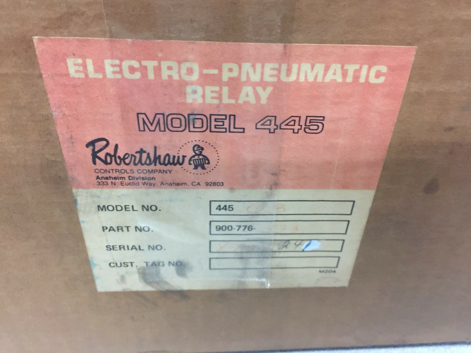 NEW IN BOX ROBERTSHAW 10-50 MADC PNEUMATIC RELAYS 445-C3