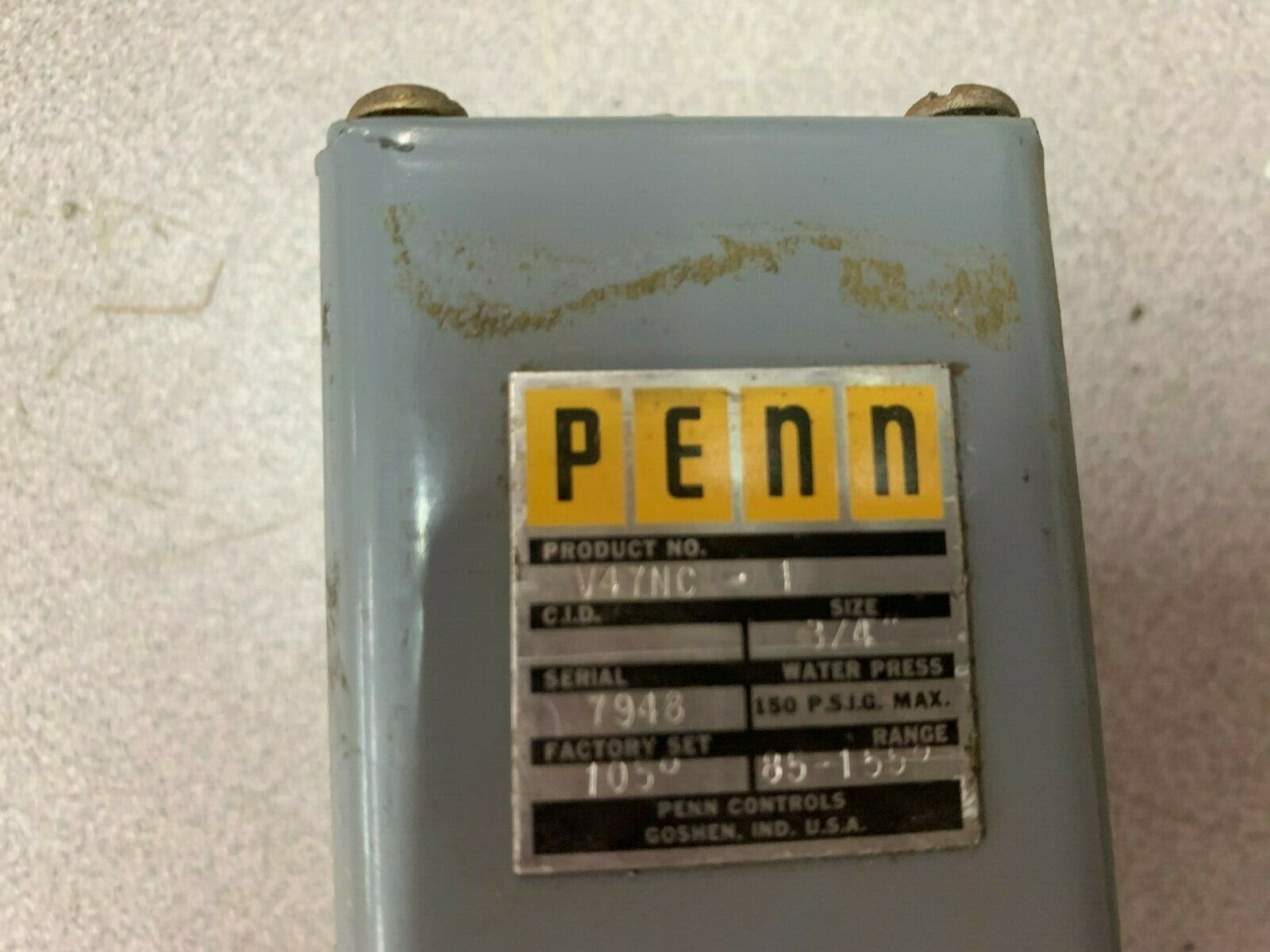 USED PENN TEMPERATURE VALVE V47NC-1