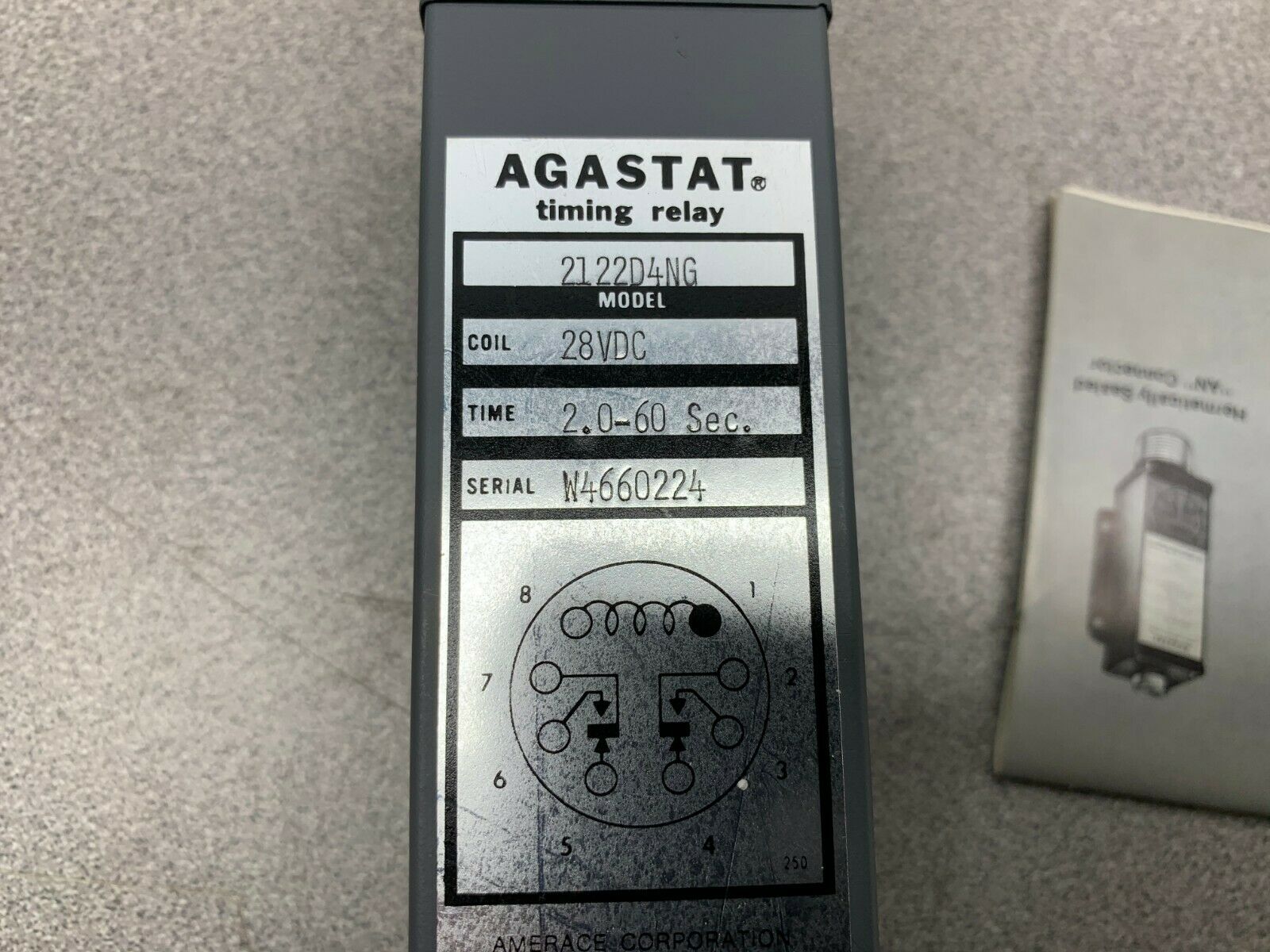 NEW IN PACKAGE AGASTAT 2-60 SEC. TIMING RELAY 2122D4NG