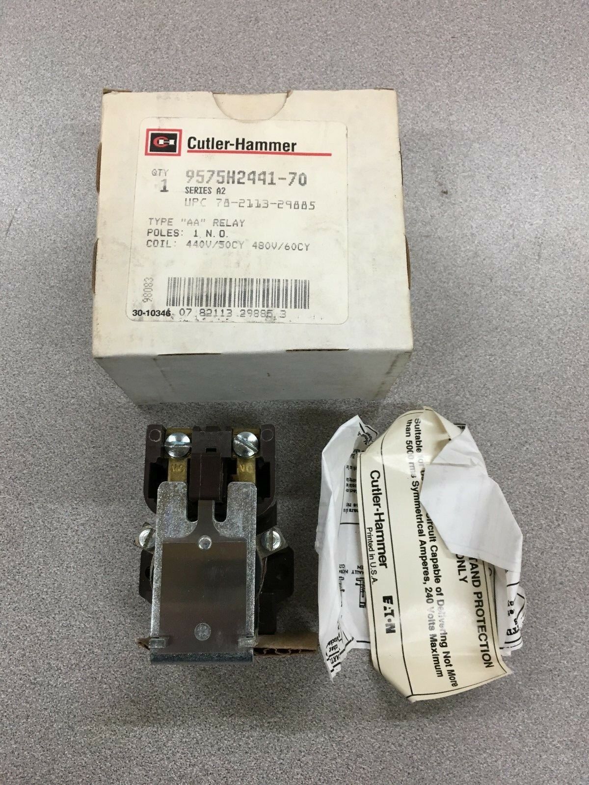 NEW IN BOX CUTLER-HAMMER TYPE AA OVERLOAD RELAY 9575H2441-70 SERIES A2