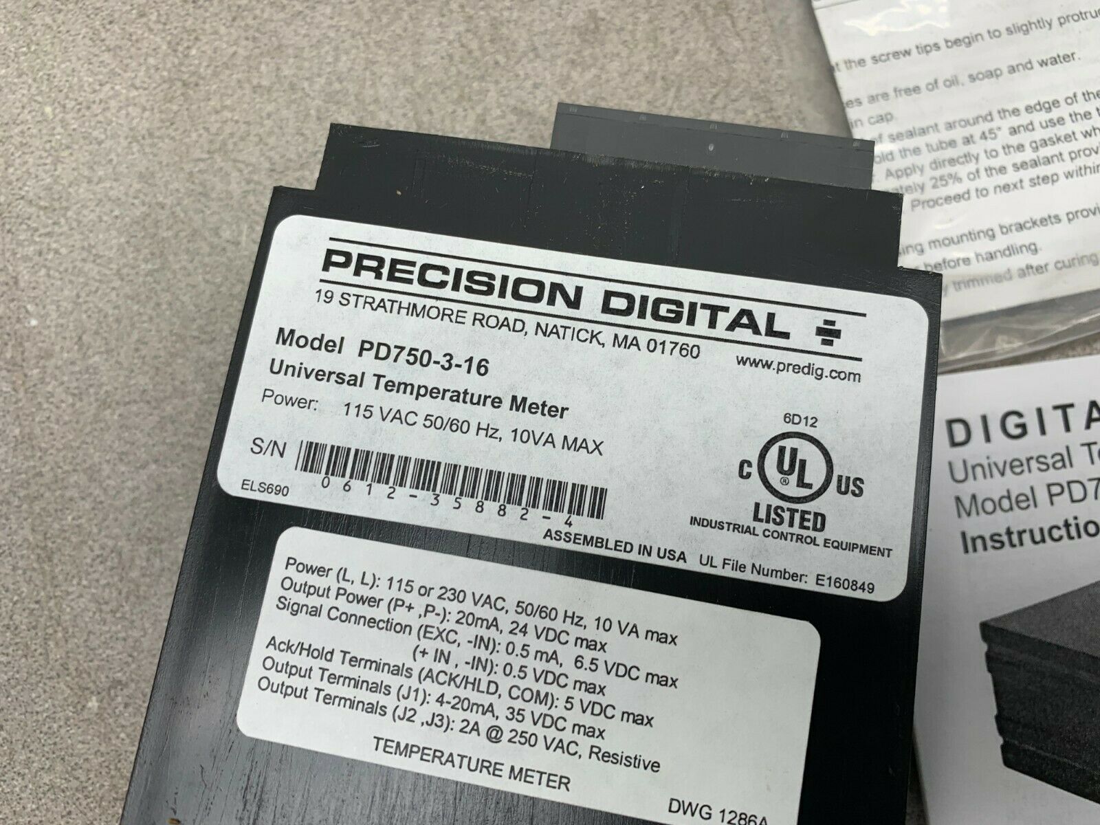 NEW IN BOX PRECISION DIGITAL UNIVERSAL TEMPERATURE METER PD750-3-16