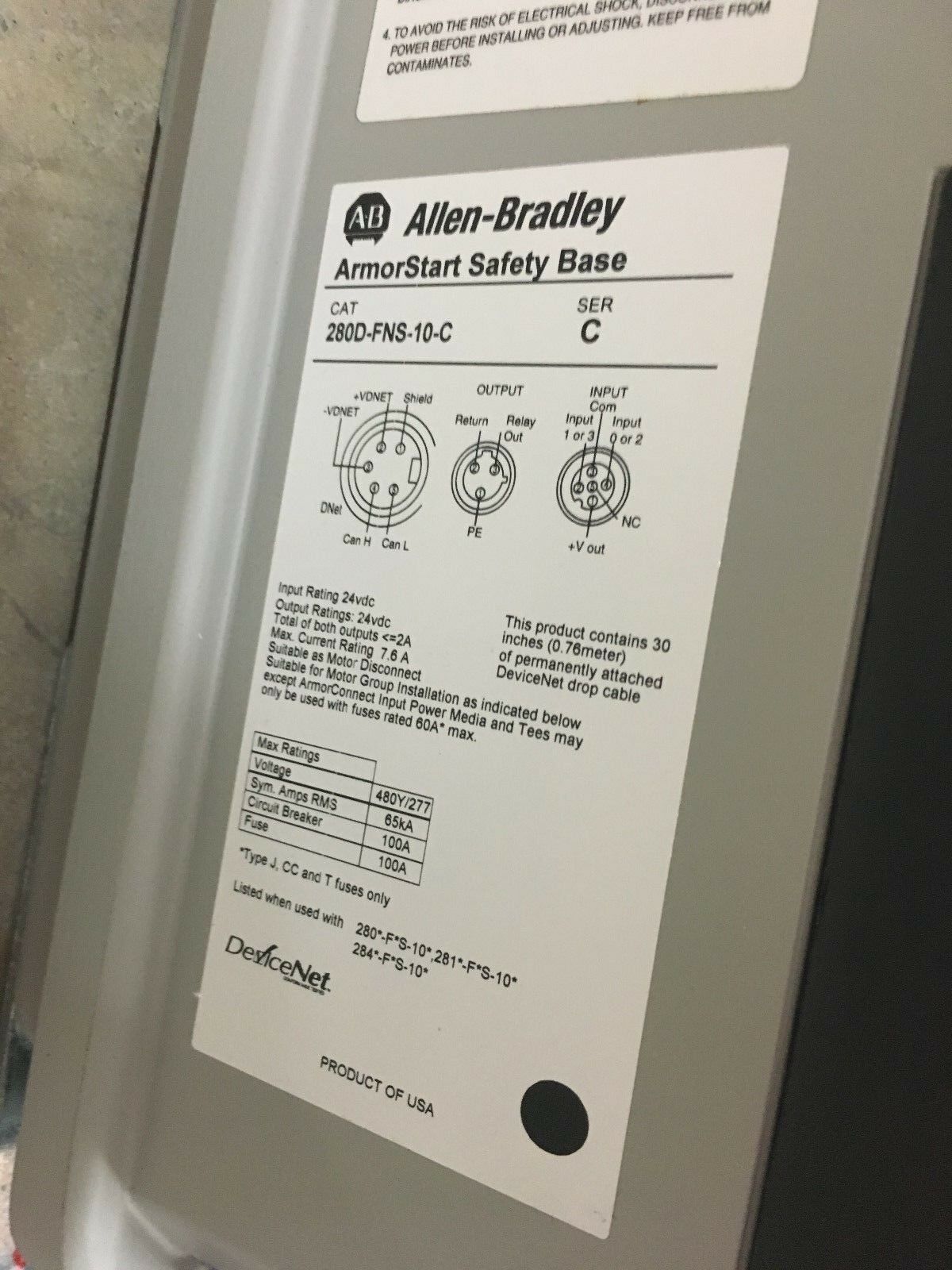 NEW ALLEN-BRADLEY GuardMaster ARMORSTART CONTROLLER 284D-FVD2P3S-10-CRW-3-DB1-SB