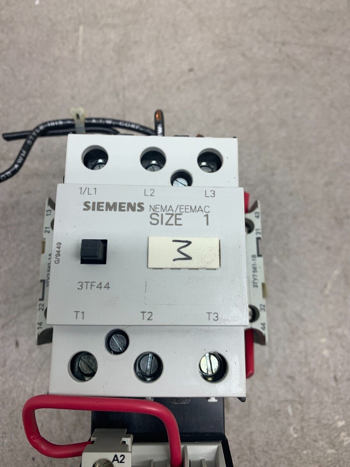 SIEMENS 3TF44 SIZE 1 STARTER 110/120V. COIL WITH 3UA55 00-1E RELAY 3TF4422-0A1