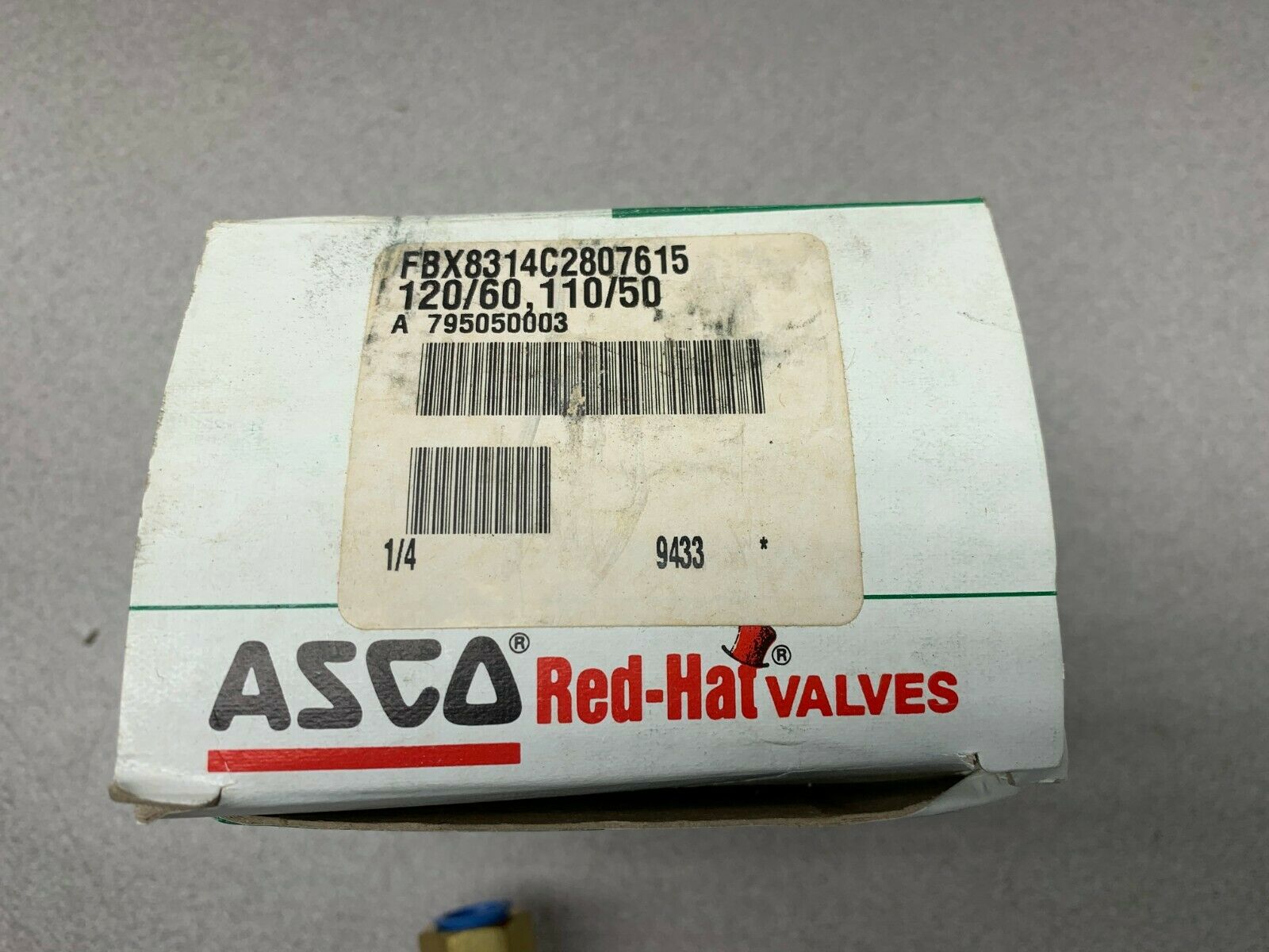 NEW IN BOX ASCO RED-HAT 1/4" PIPE 110/120V. SOLENOID VALVE FBX8314C2807615