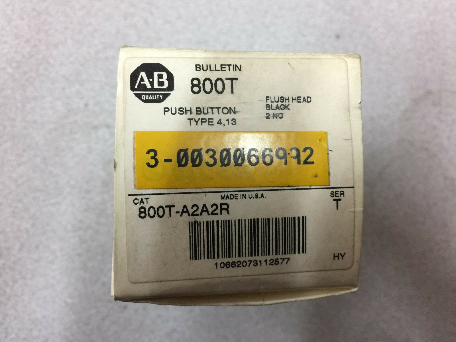 NEW IN BOX ALLEN-BRADLEY PUSH BUTTON 800T-A2A2R SERIES T