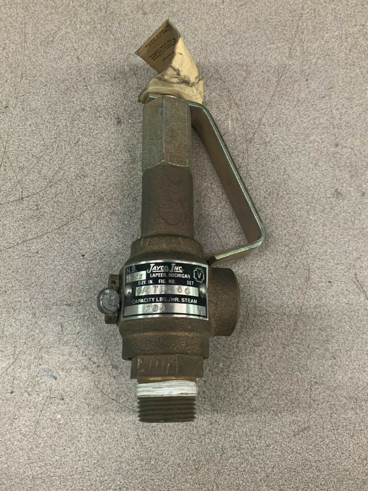 USED JAYCO 3/4" RELIEF VALVE 3/4 TD 50