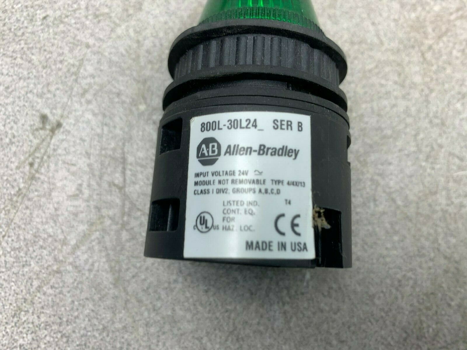 NEW NO BOX ALLEN BRADLEY GREEN LIGHT 800L-30L24G SERIES B