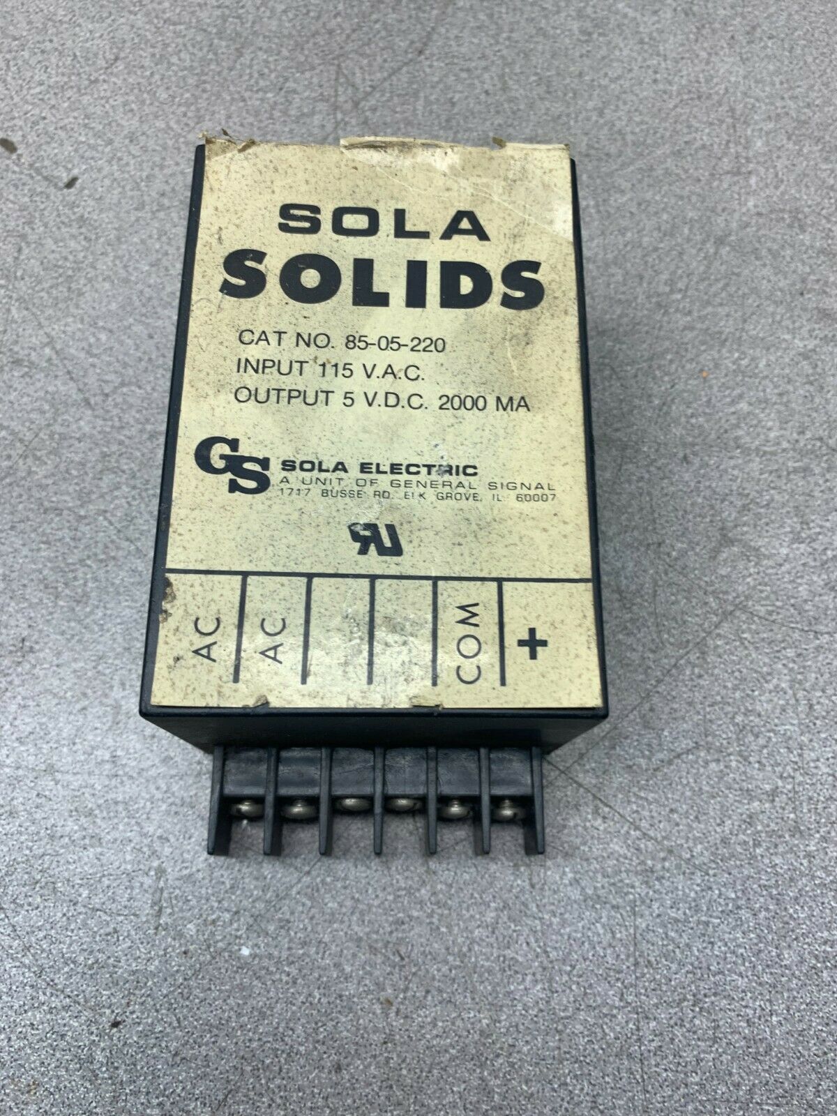 USED SOLA POWER SUPPLY 85-05-220