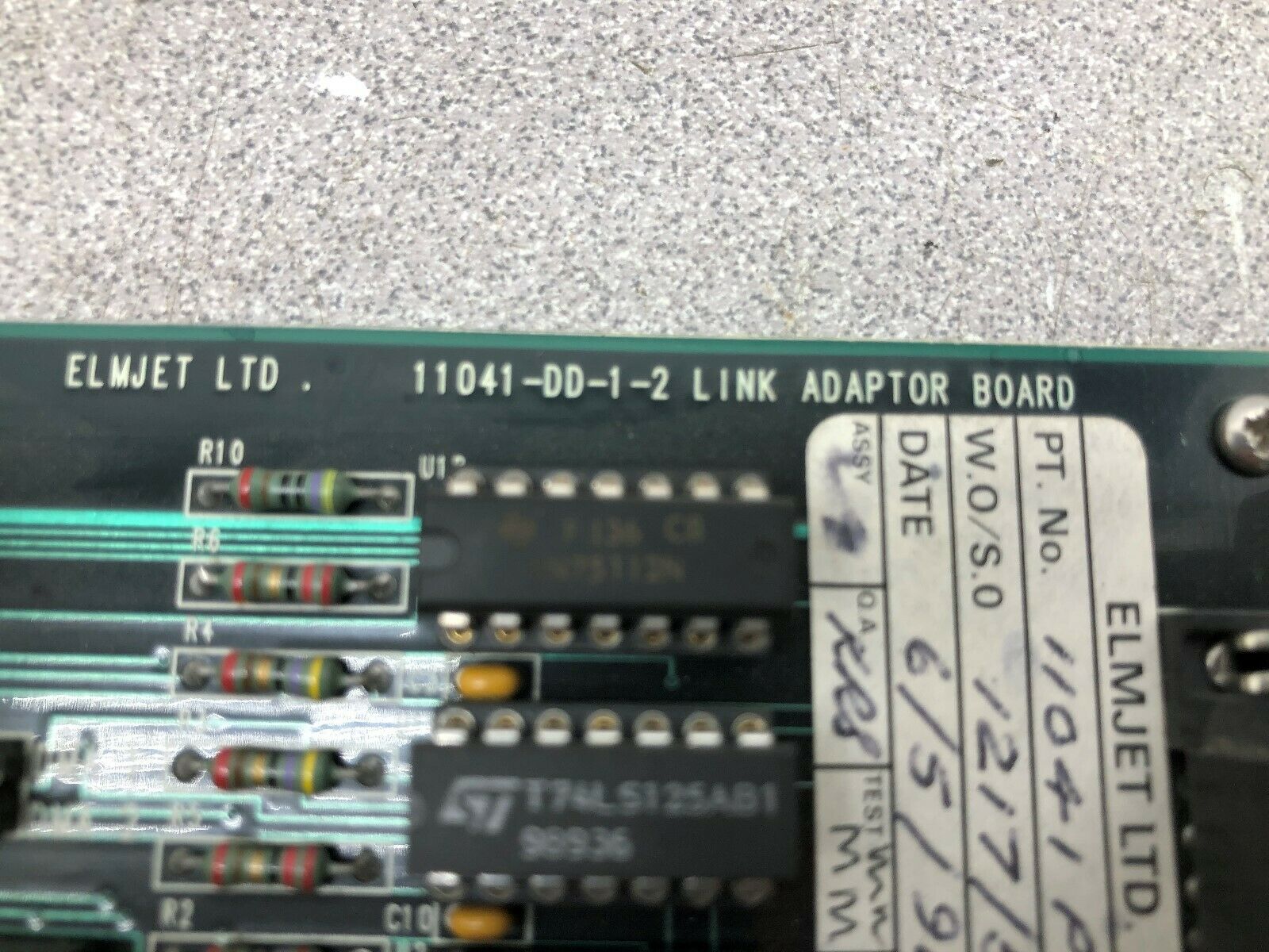 USED ELMJET LTD LINK ADAPTOR BOARD 11041-DD-1-2