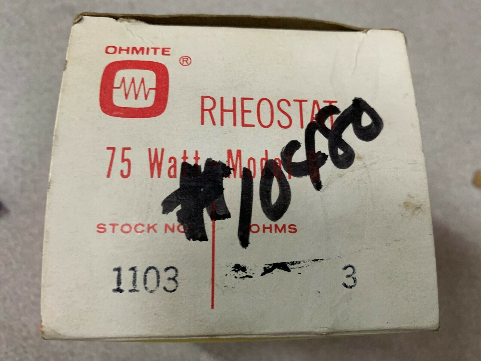 NEW IN BOX OHMITE RHEOSTAT 1103