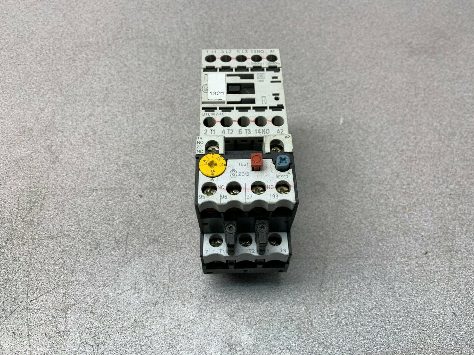 USED MOELLER CONTACTOR DILM7-10 WITH OVERLOAD ZB12-1,6