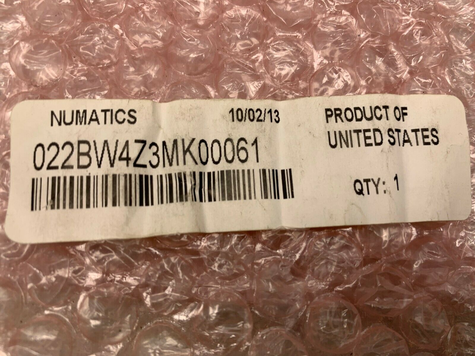 NEW IN PACKAGE NUMATICS PART 022BW4Z3MK00061