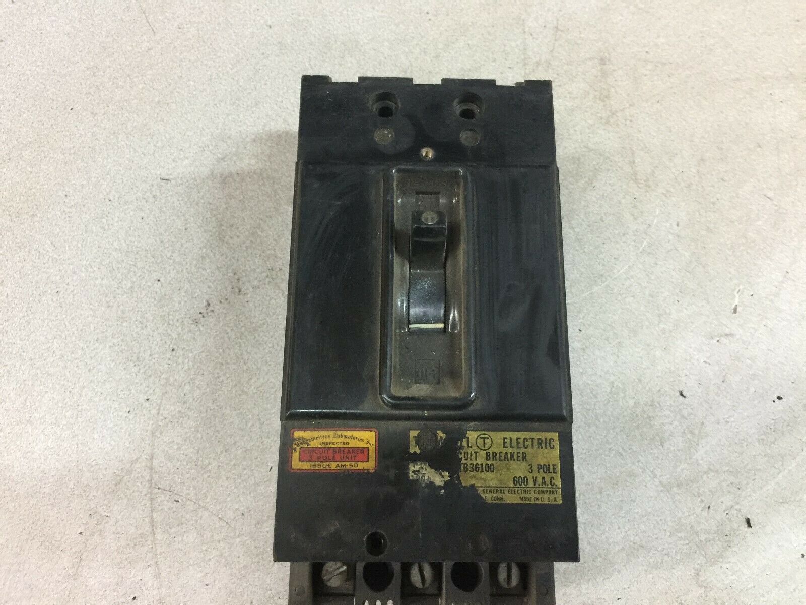 USED TRUMBULL 100AMP 3POLE 600VAC BREAKER ATB36100