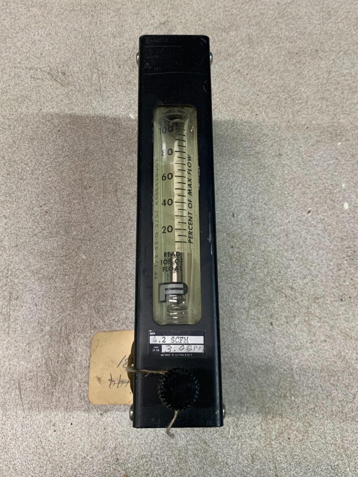 NEW FISCHER & PORTER 4.2 SCFM 3.0GPM FLOW METER 10A1252N