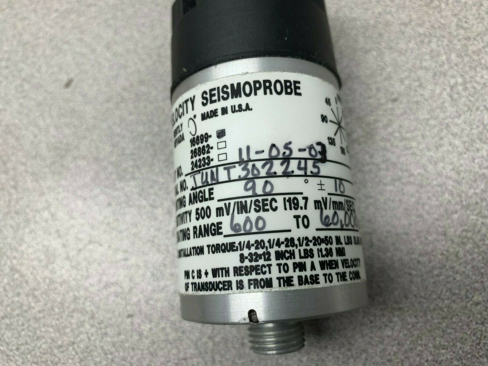 NEW NO BOX BENTLY NEVADA VELOCITY SEISMOPROBE 16699-11-05-03
