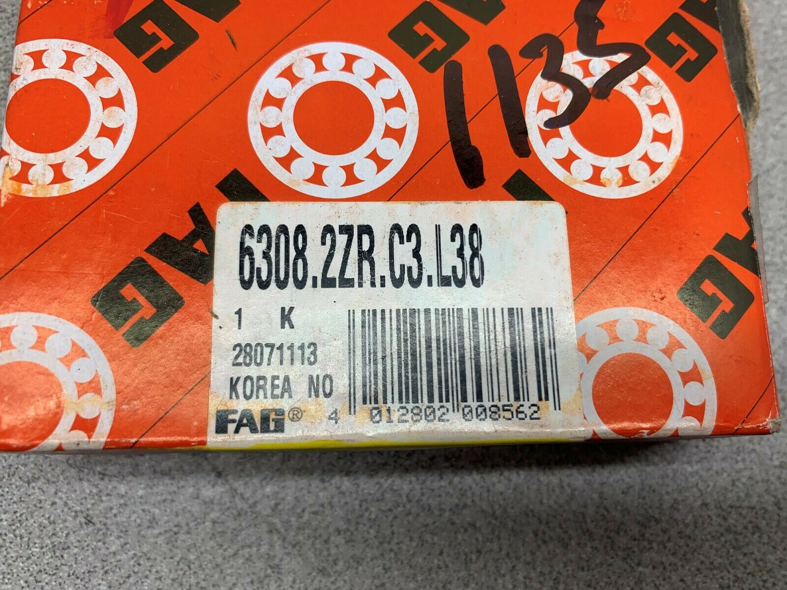 NEW IN BOX FAG BEARING 6308.2ZR.C3.L38