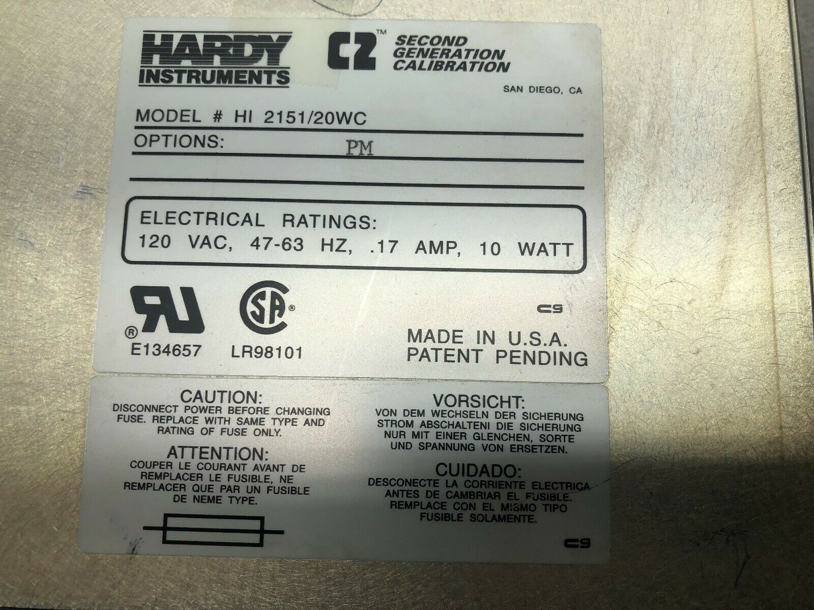 NEW IN BOX HARDY INSRUMENTS 120 VAC WAVERSAVER C2 WEIGHT CONTROLLER HI 2151/20WC