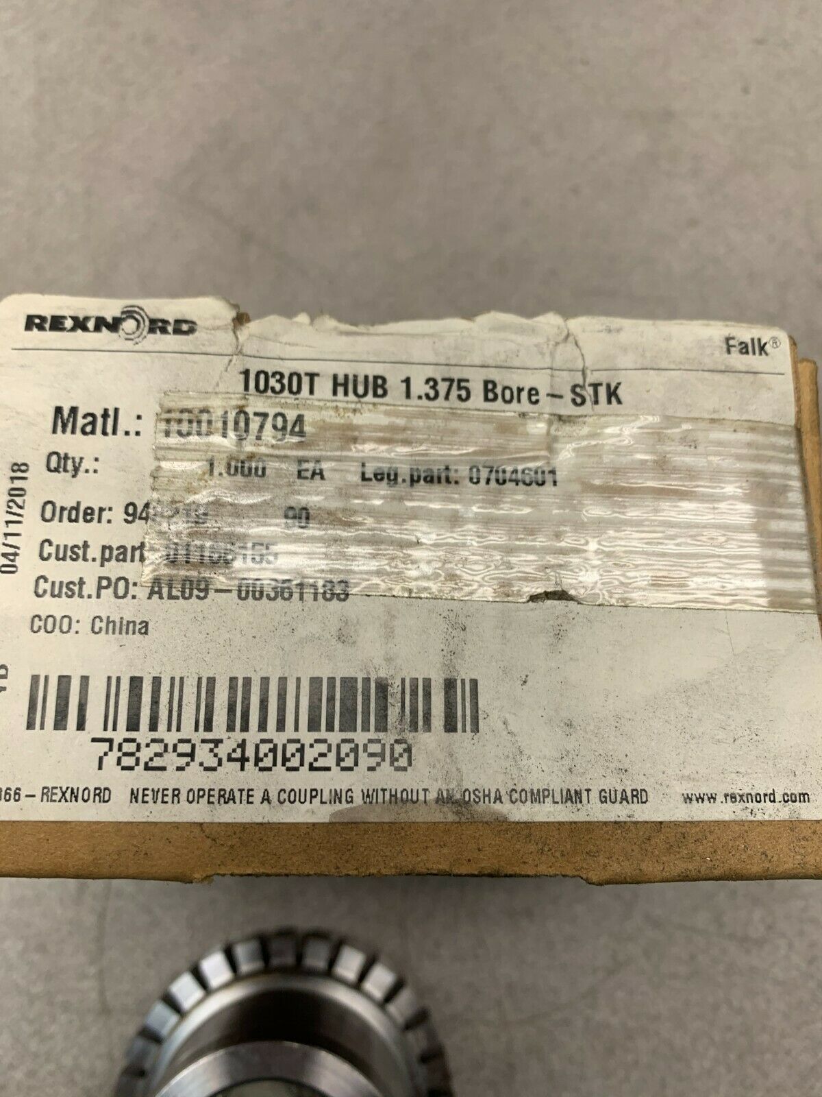 NEW IN BOX REXNORD 1030T HUB 10010794