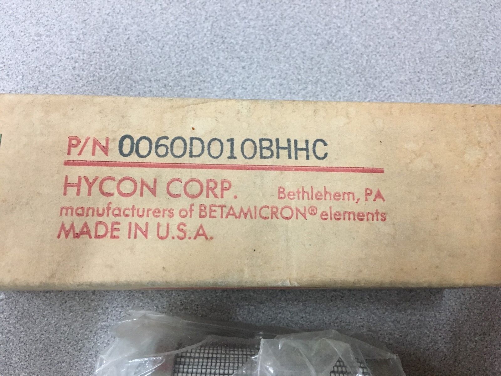 NEW IN BOX HYCON CORP. FILTER 0060D010BHHC