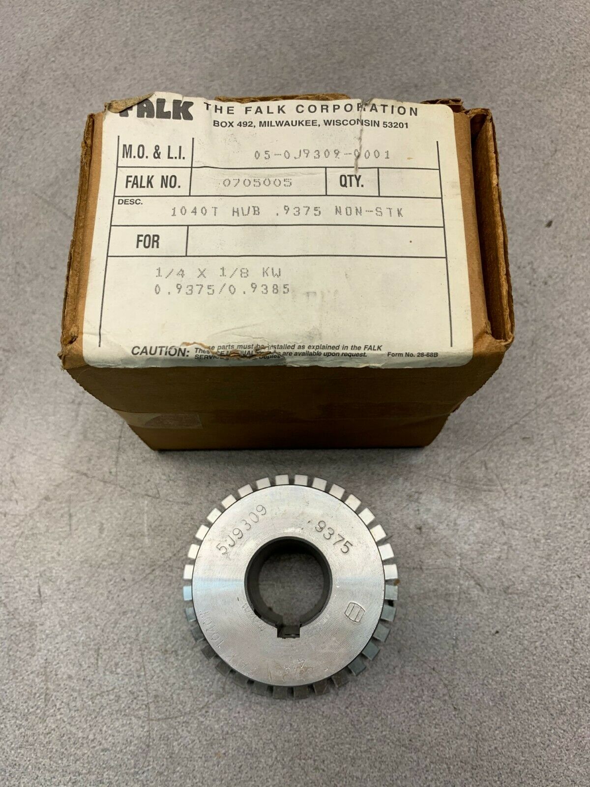 NEW IN BOX FALK 1/4 X 1/8 KW 1040T HUB 0705005