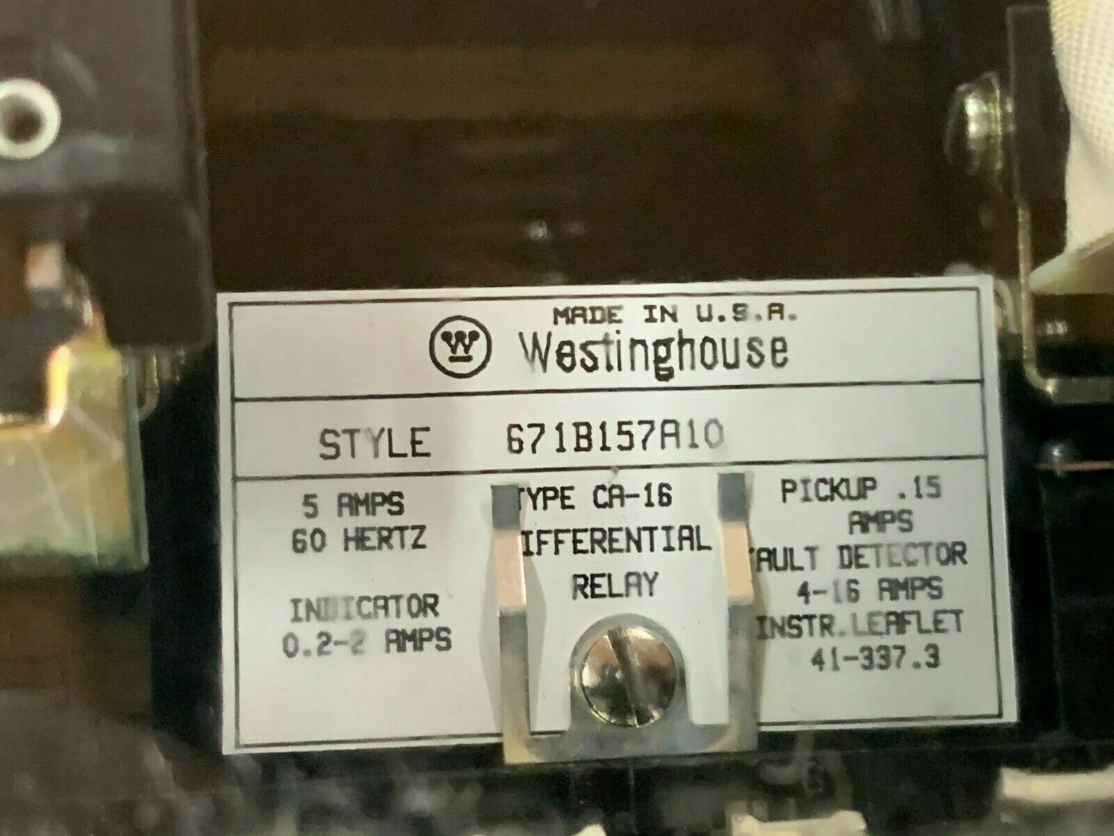 NEW NO BOX WESTINGHOUSE TYPE CA-16 RELAY 671B157A10 *CRACKED*