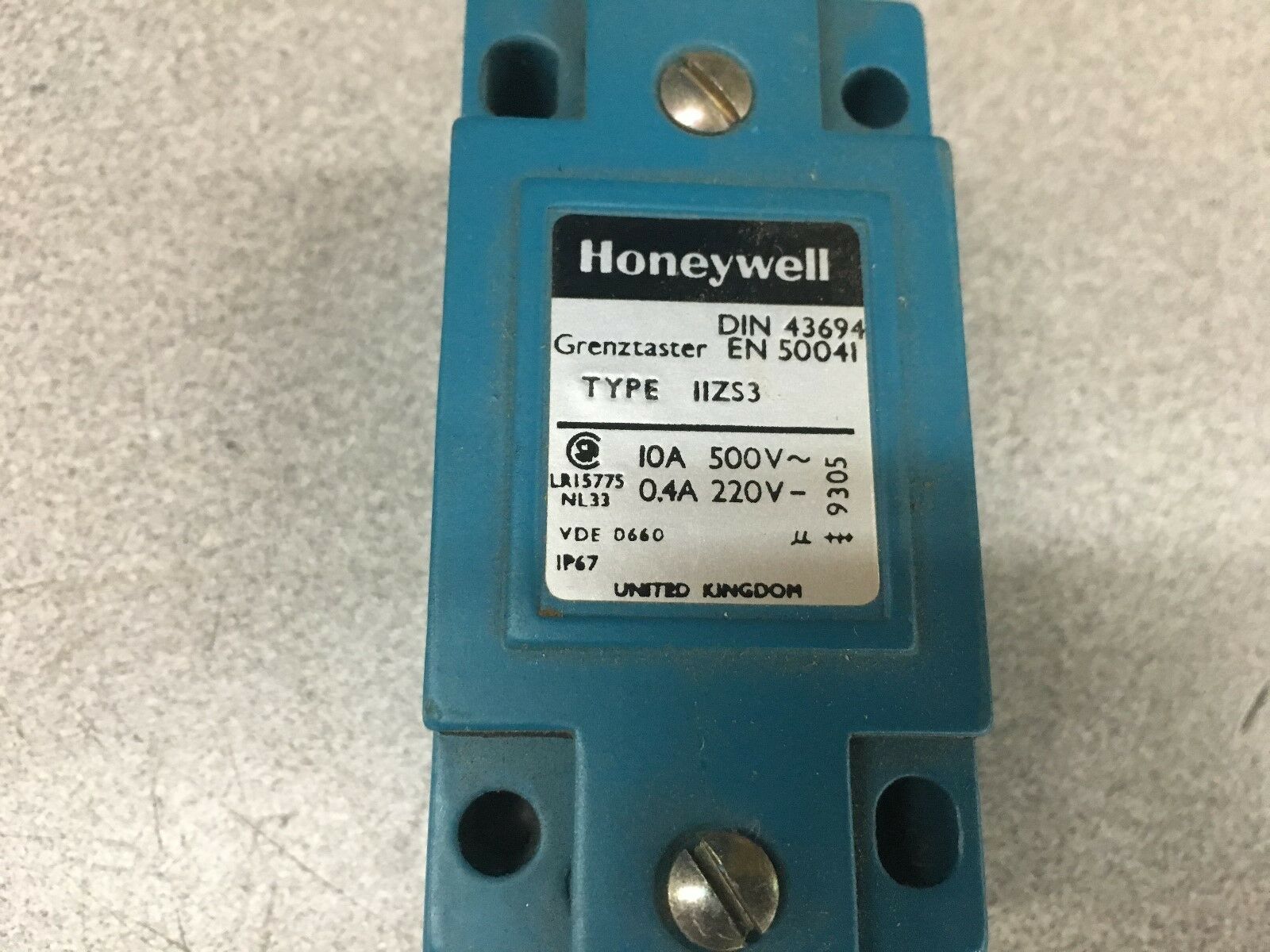 NEW NO BOX HONEYWELL 11ZS3 DIN 43694 LIMIT SWITCH *MISSING HEAD*