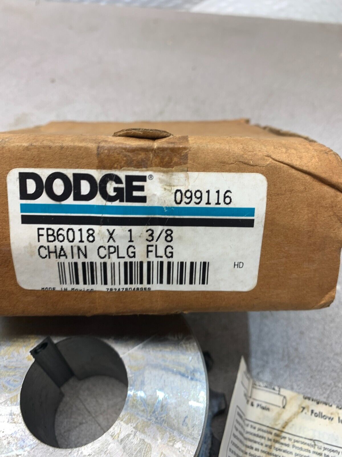 NEW IN BOX DODGE 099116 CHAIN COUPLING FLANGE FB6018 X 1-3/8