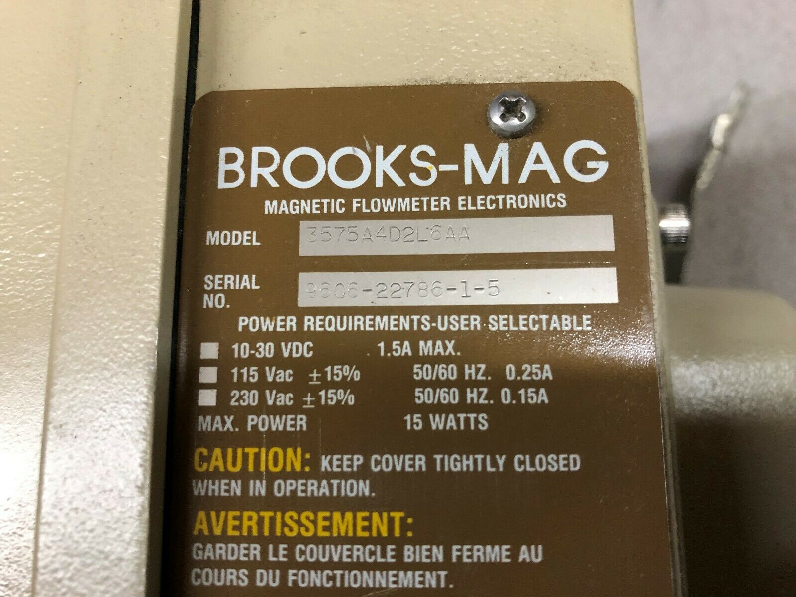 NEW NO BOX BROOKS MAGLITE 3570 TRANSMITTER / FLOW TUBE 3575A4D2L6AA / 7485C5ARFR