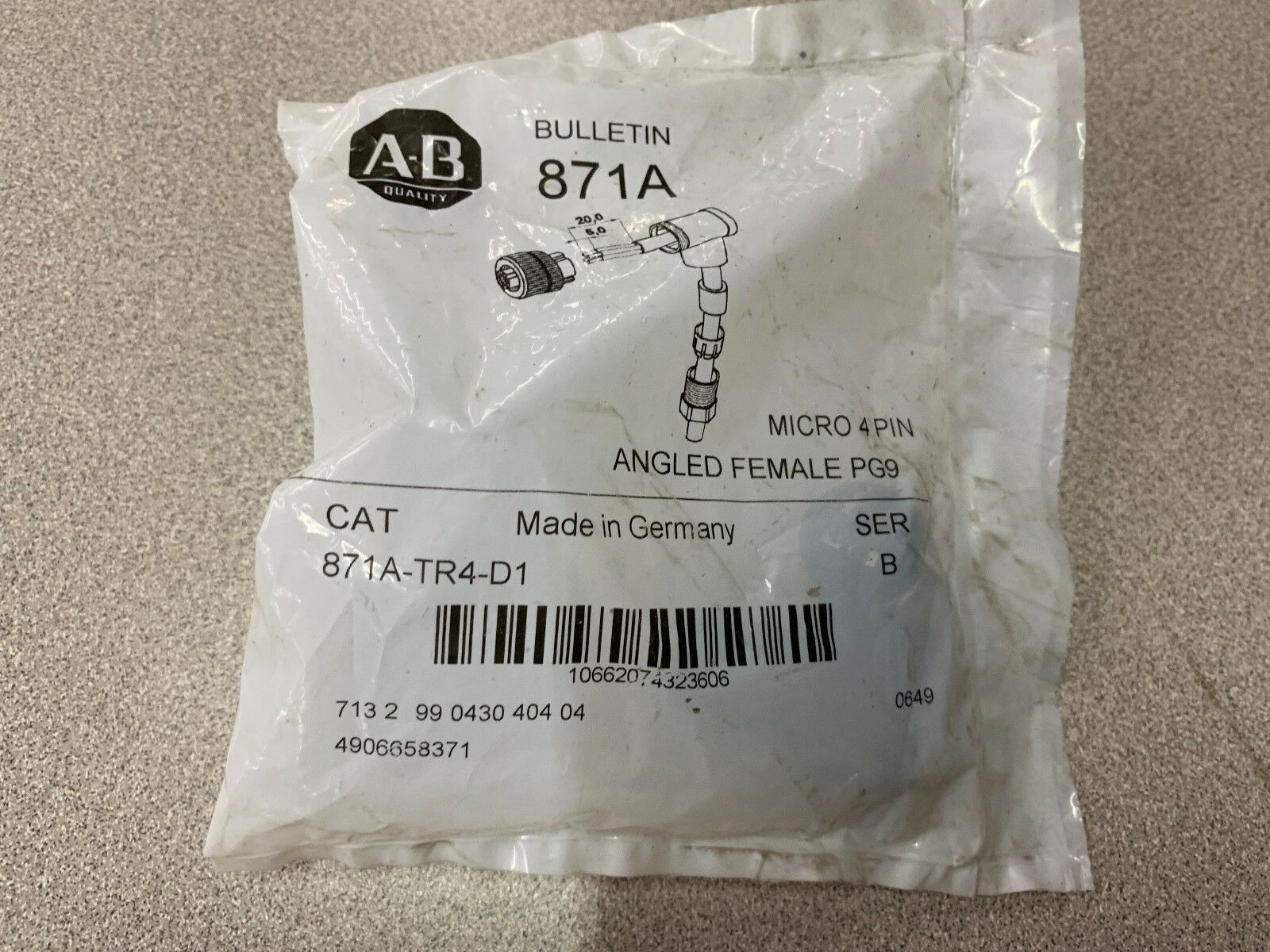 NEW IN BAG ALLEN BRADLEY MICRO PIN 871A-0TR4-D1 SERIES B