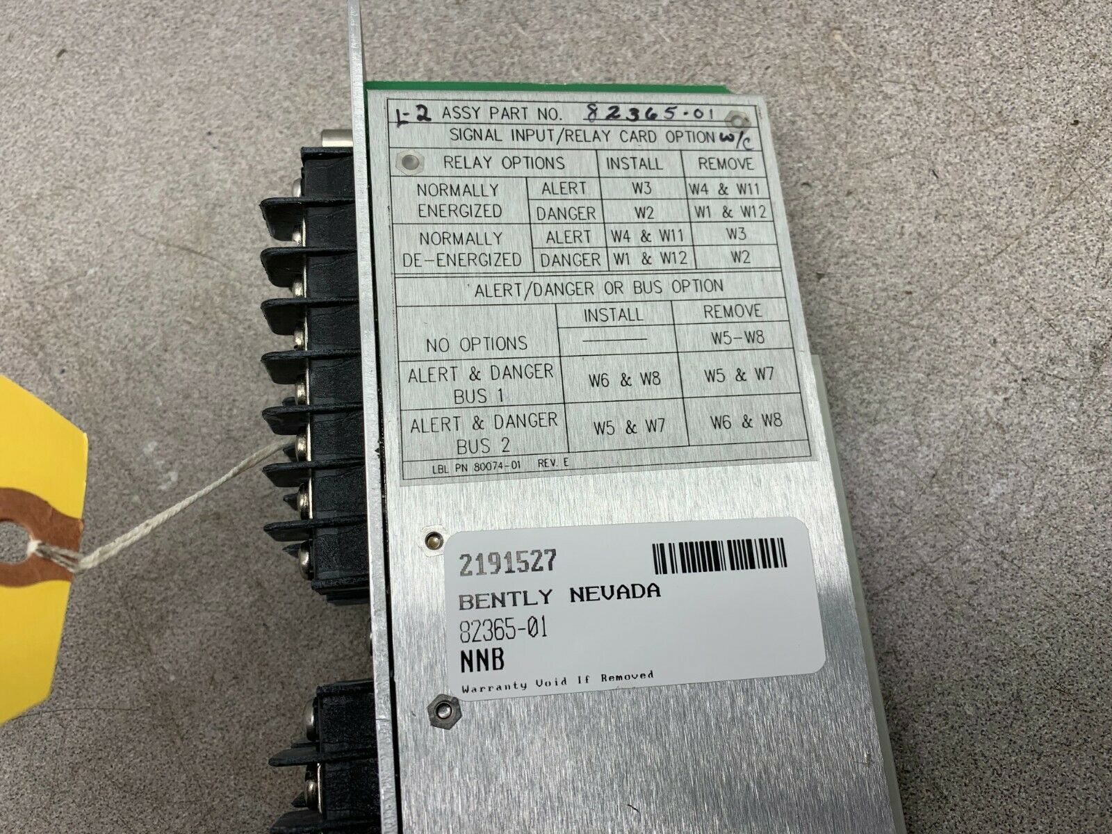 NEW NO BOX BENTLY NEVADA SIGNAL INPUT/RELAY CARD 82365-01