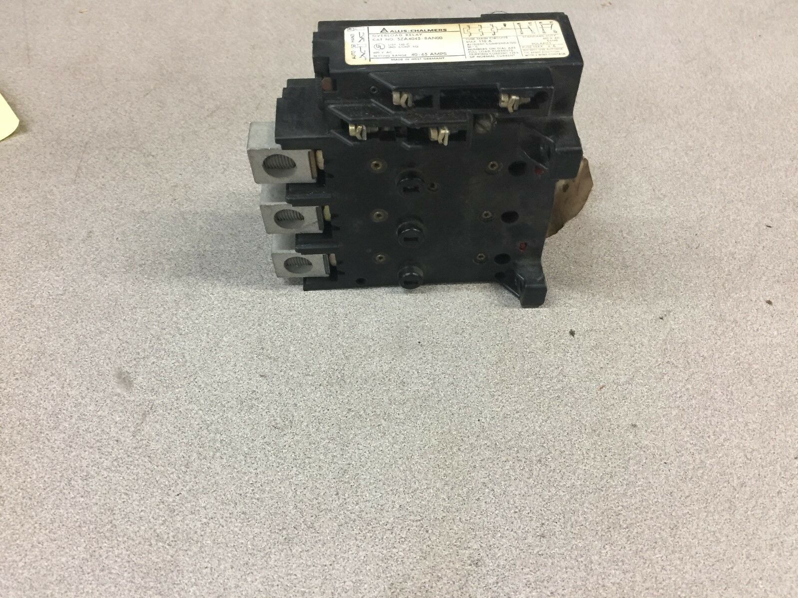 NEW NO BOX ALLIS CHALMERS OVERLOAD RELAY 3ZA4043-8AN00