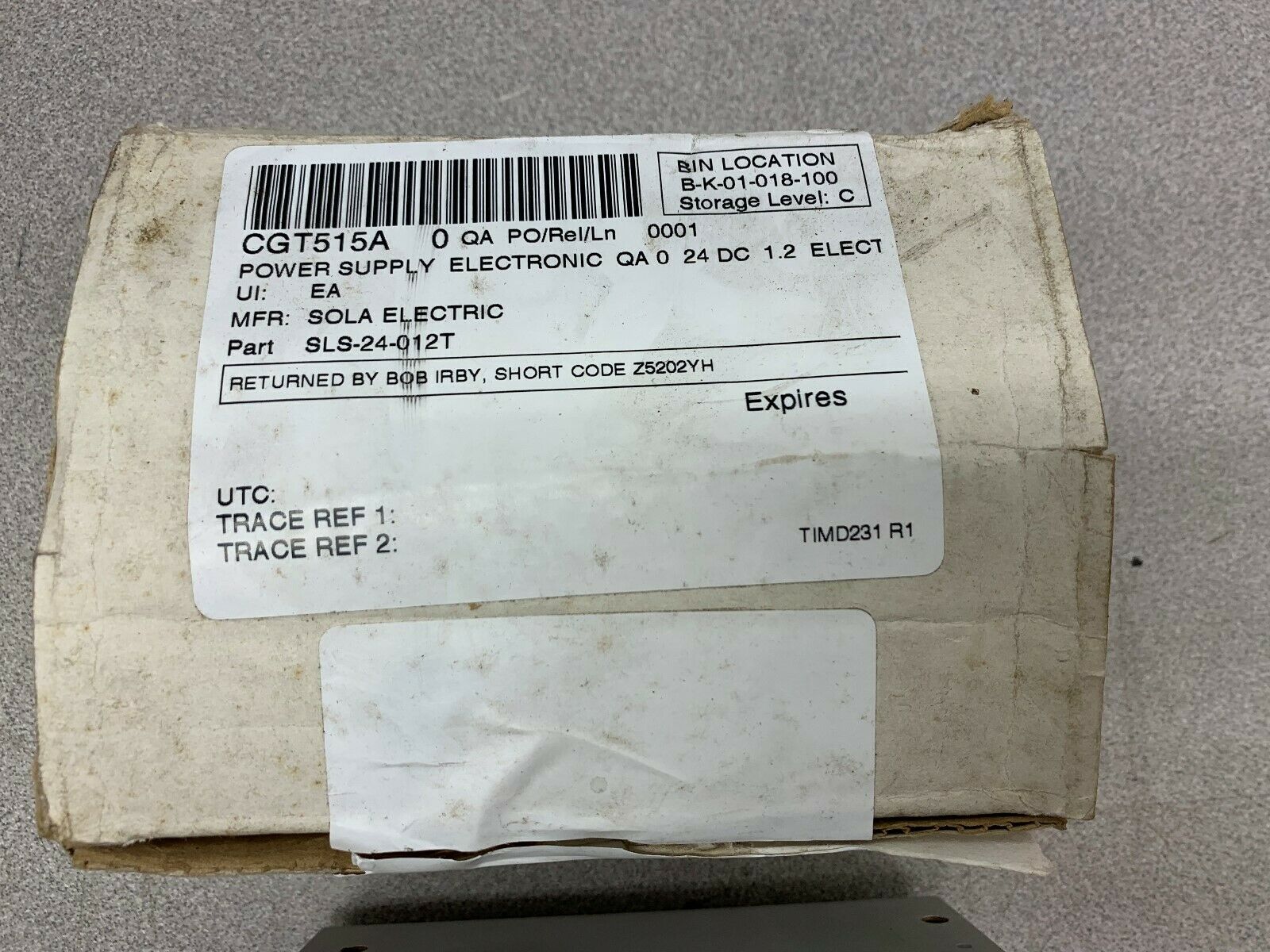 NEW IN BOX SOLA POWER SUPPLY CGT515A