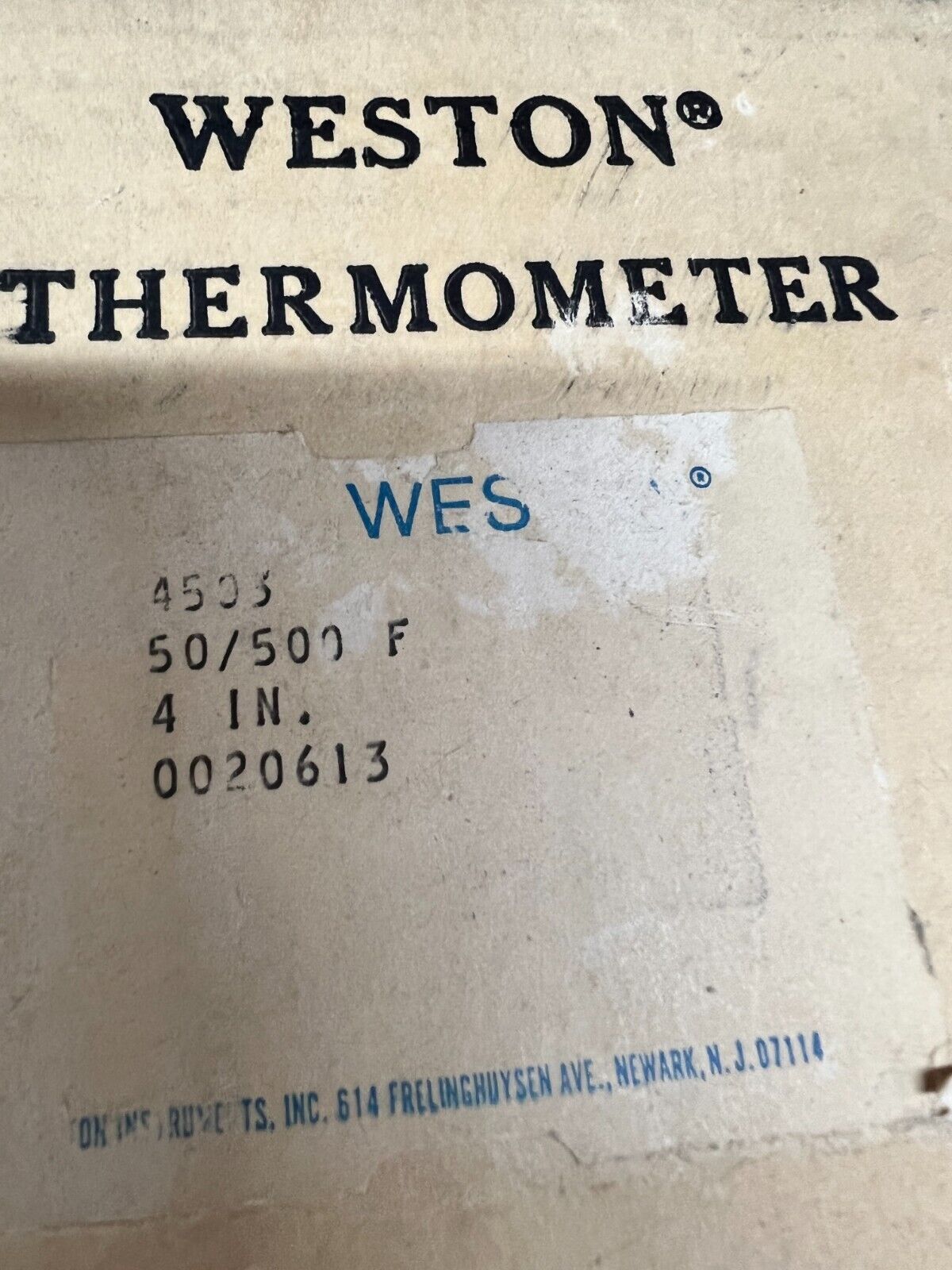 NEW IN BOX WESTON THERMOMETER  4503