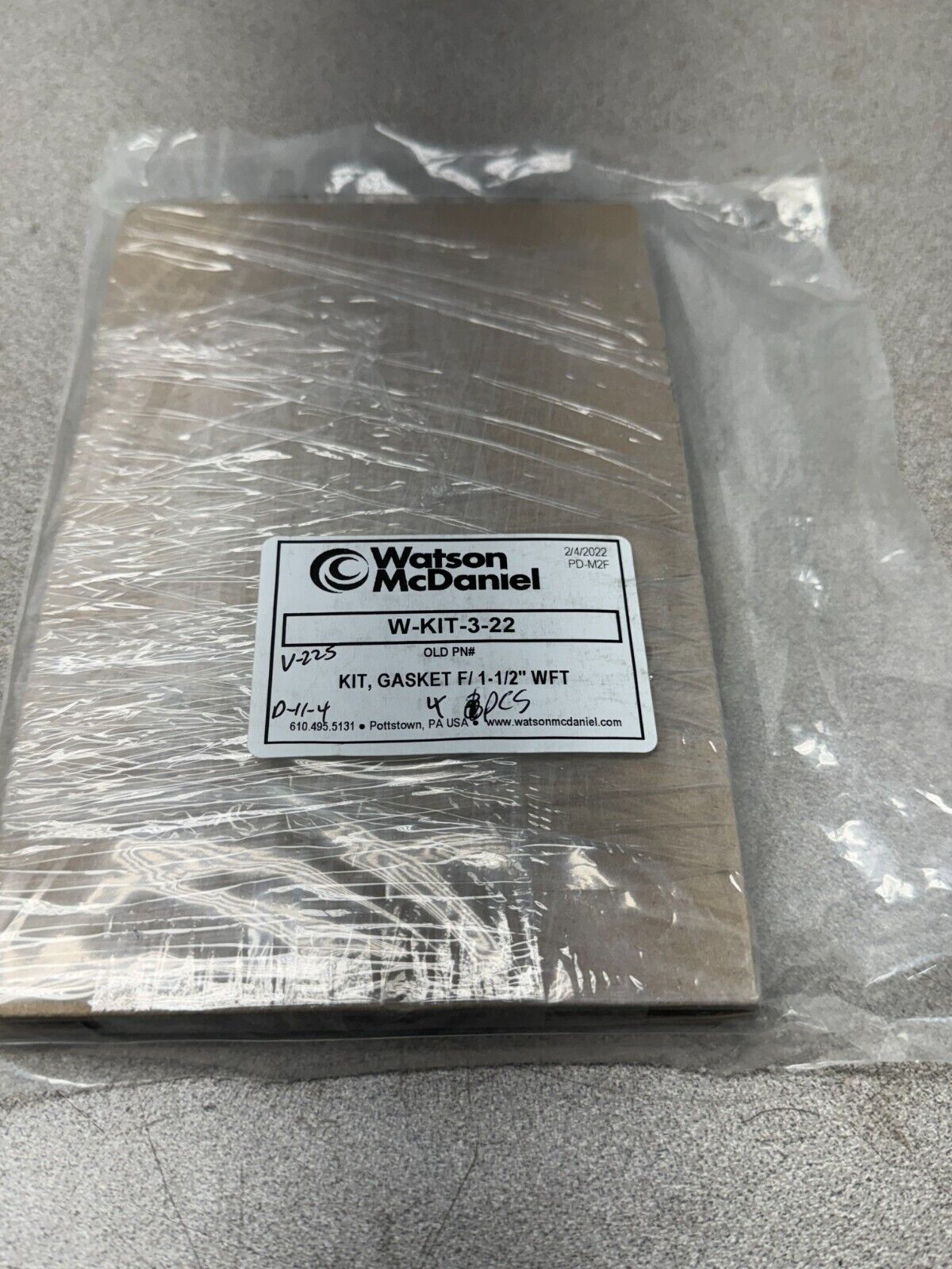 NEW IN PACKAGE WATSON MCDANIEL GASKET KIT W-KIT-3-22 4 PCS