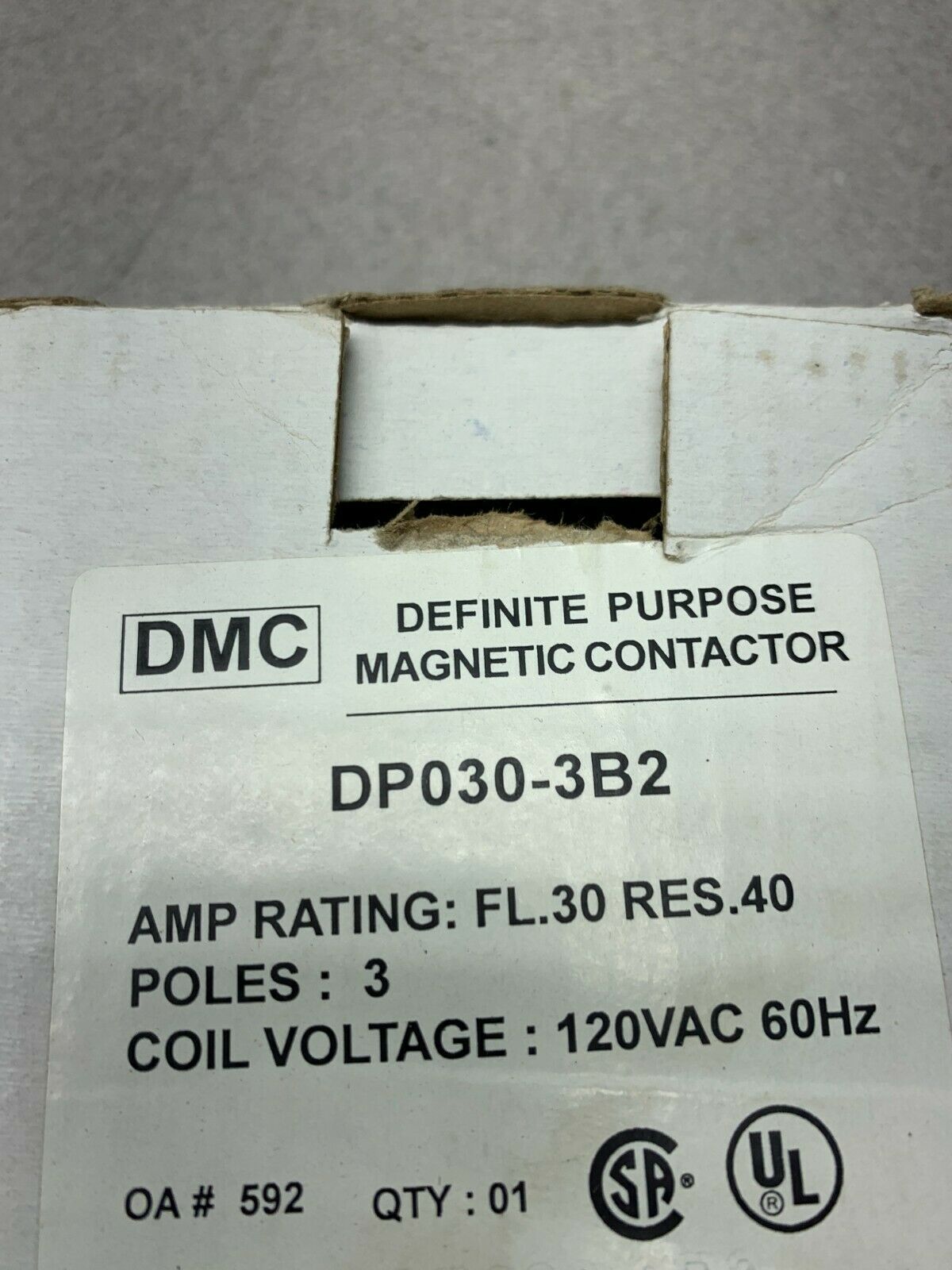 NEW IN BOX DMC CONTACTOR DP030-3B2