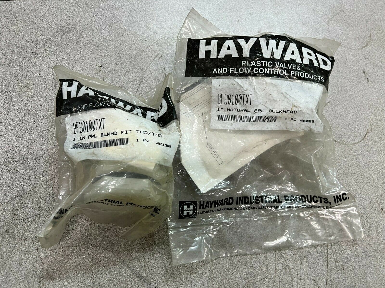 LOT OF 2 NEW IN BAG HAYWARD BULKHEAD BF30100TXT