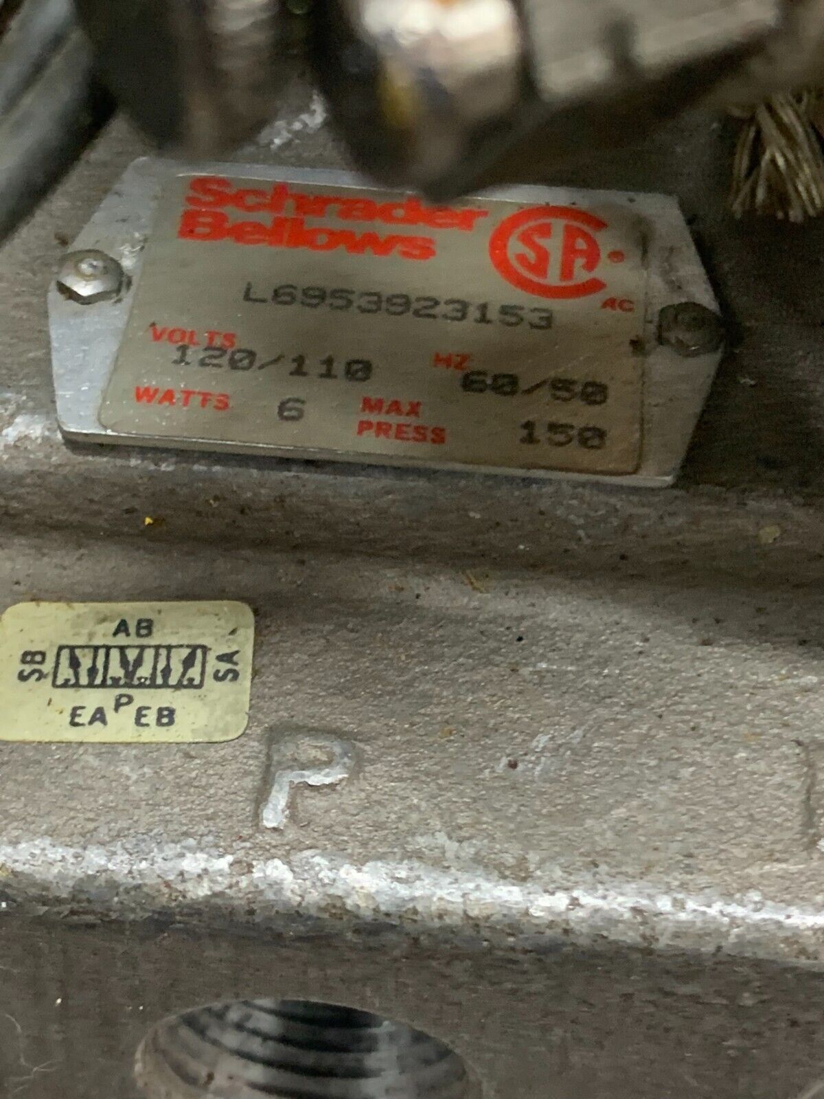 NEW NO BOX SCHRADER BELLOWS 110/120V. VALVE L6953923153