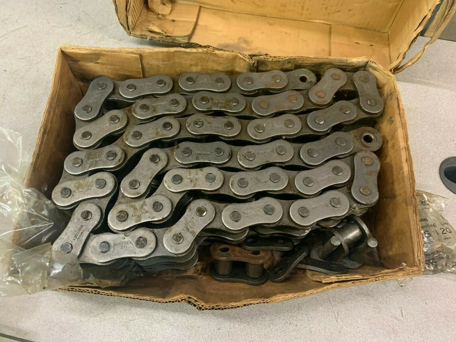 NEW WHITNEY 10FT. ROLL RS 120-2 RIVET ROLLER CHAIN 120-2RB